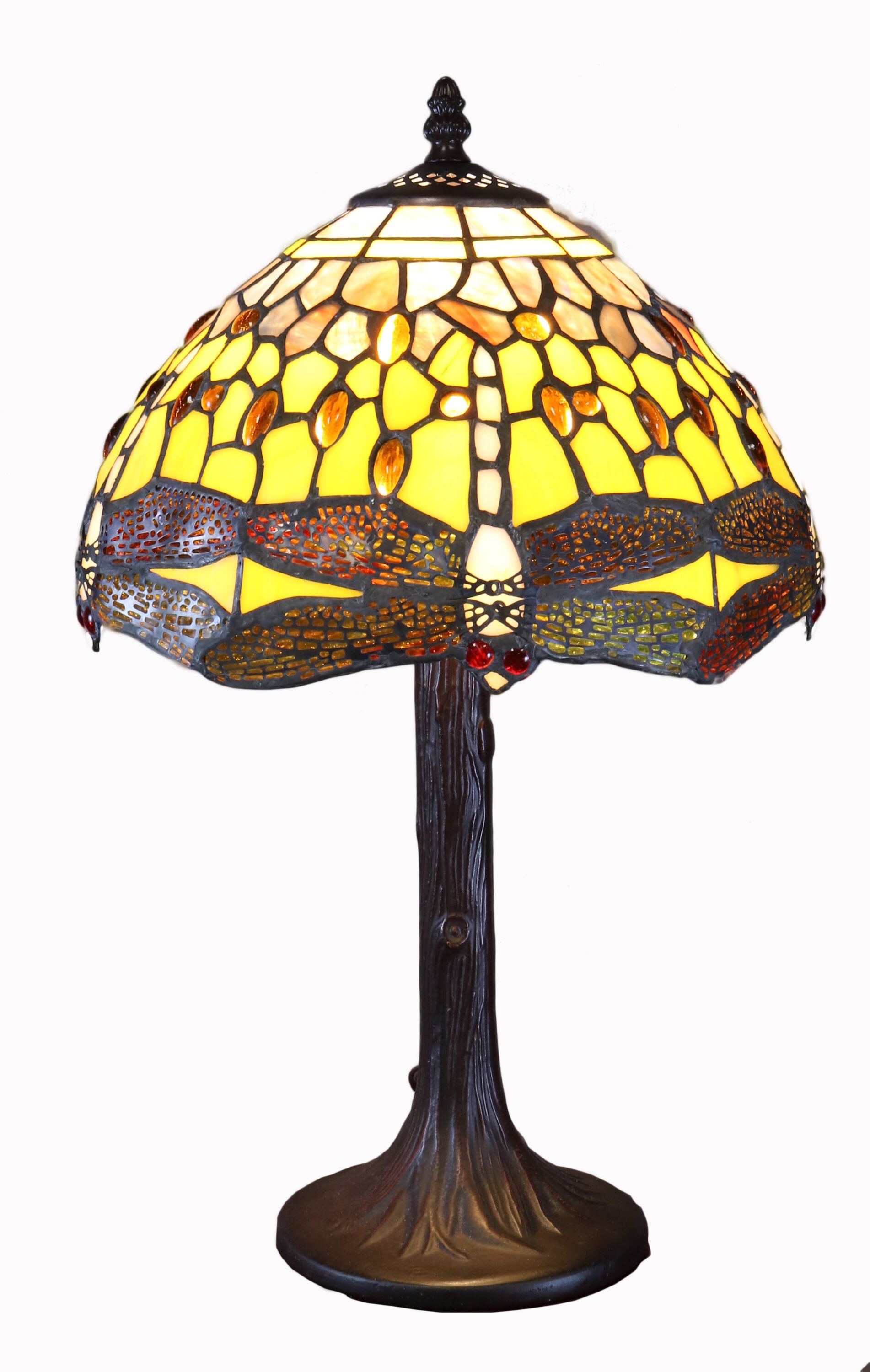 Warehouse of Tiffany G121467B 18-Inches Yellow LED Buffet Table Lamp with Tiffany-style Shade