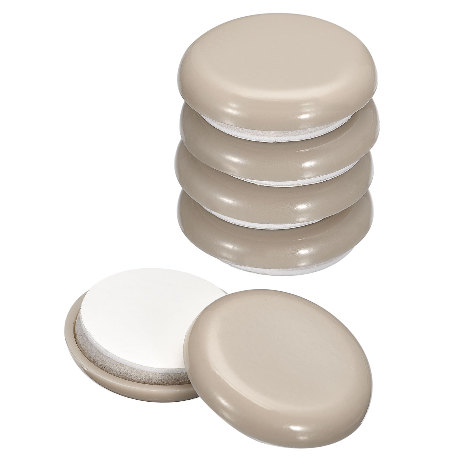 Unique Bargains 24pcs Furniture Sliders 1 1/4-Inch - Plastic Self-adhesive Round Sliding Pads Chair Glides for Carpeted Tile Vinyl Hardwood Floors (Grey)