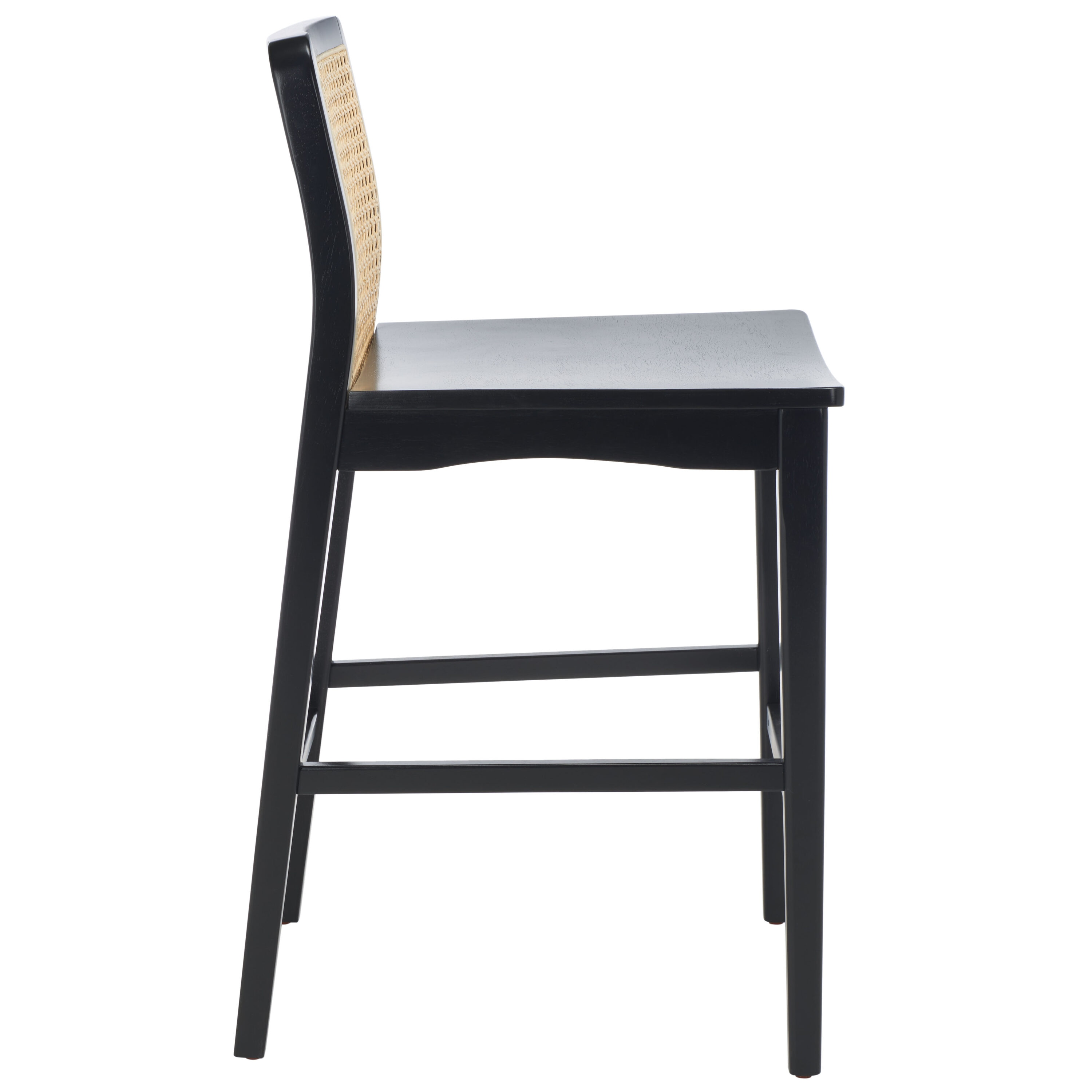 Coastal Breeze Black & Natural Rubberwood Barstool Set of 2