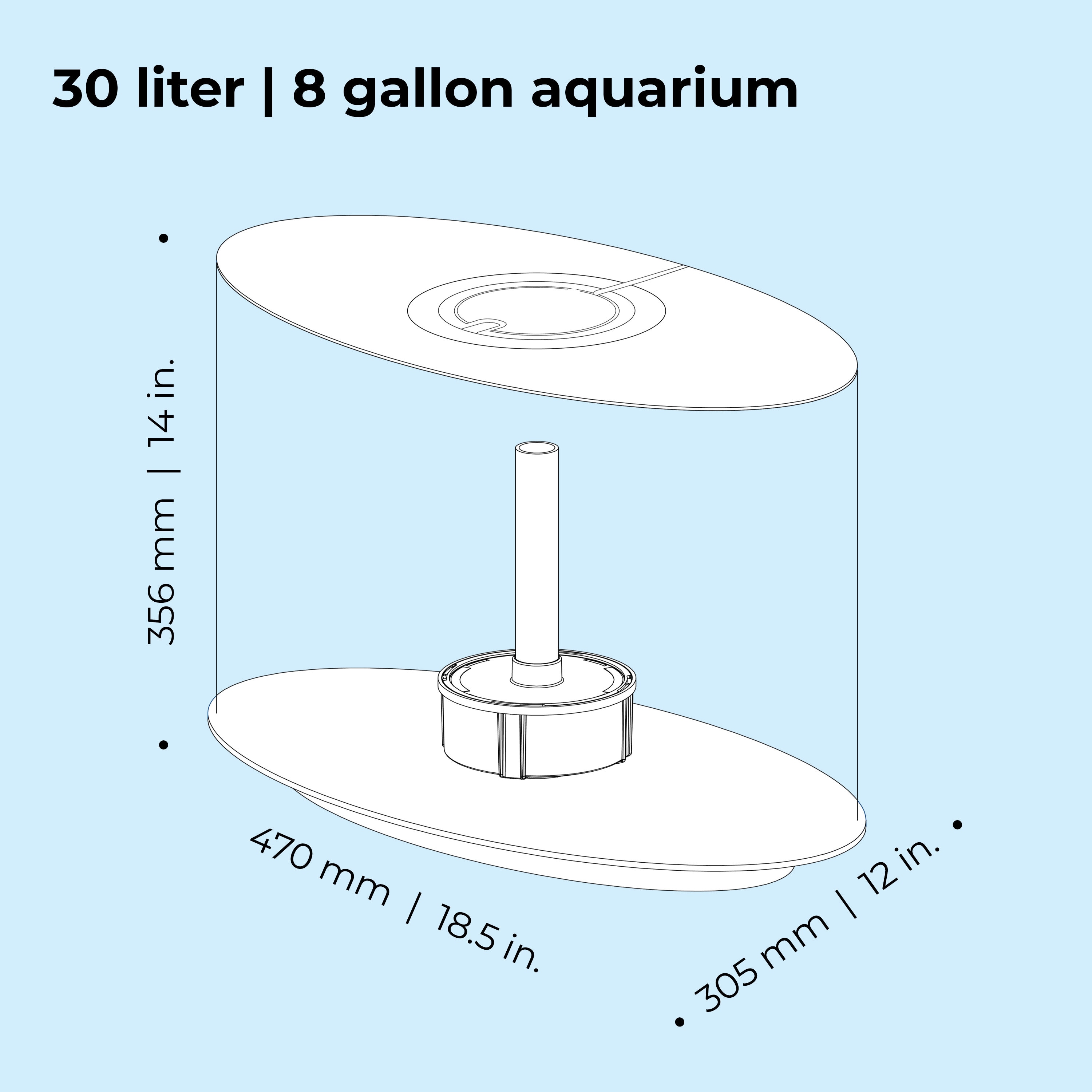 White Acrylic 8-Gallon Desktop Aquarium with LED Lighting