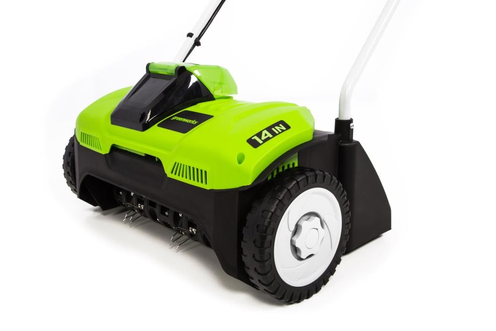 Greenworks electric online dethatcher lowe's