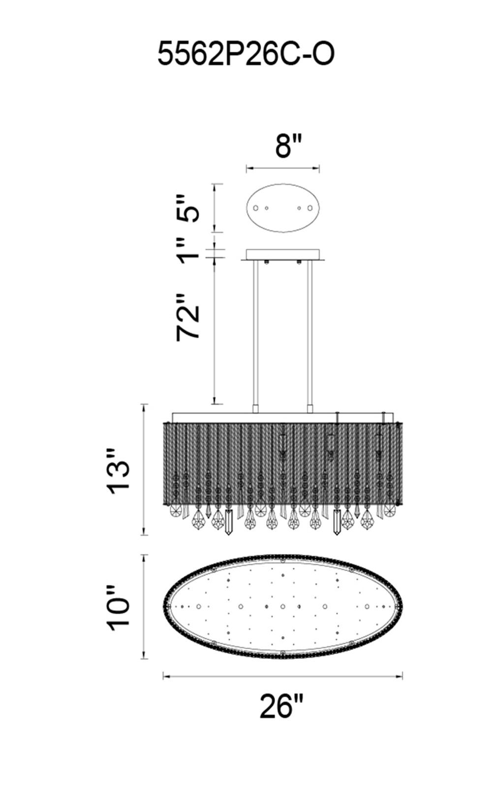CWI Lighting 5562P26C-O CLEAR b090015 - View #8