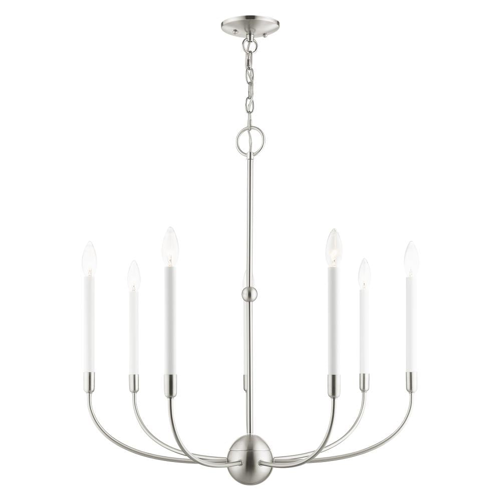 Livex Lighting 46067-91 Clairmont 7 -Light Brushed Nickel Traditional For Use in Bathrooms, Bedrooms, Dining Rooms, Foyers, Kitchens, Living Rooms Chandelier