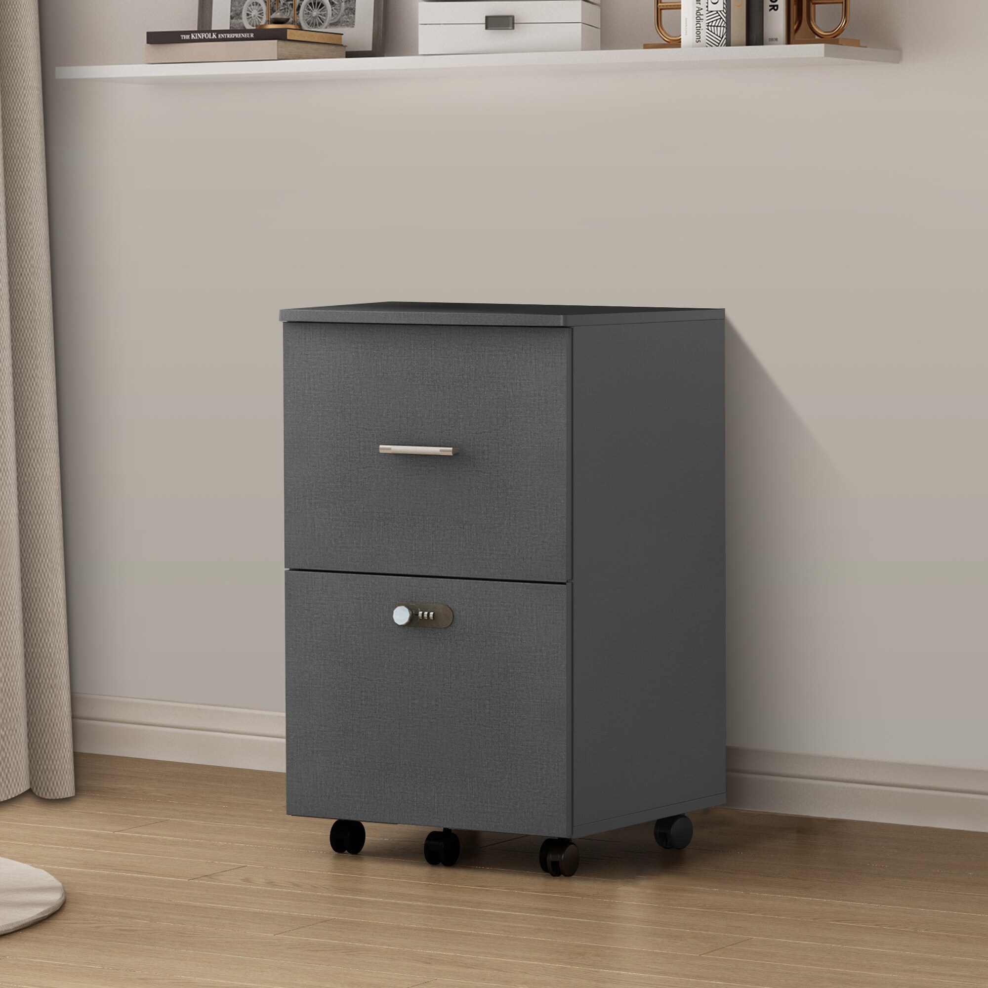 Clihome office storage cabinet Gray Shelf Office Cabinet in the