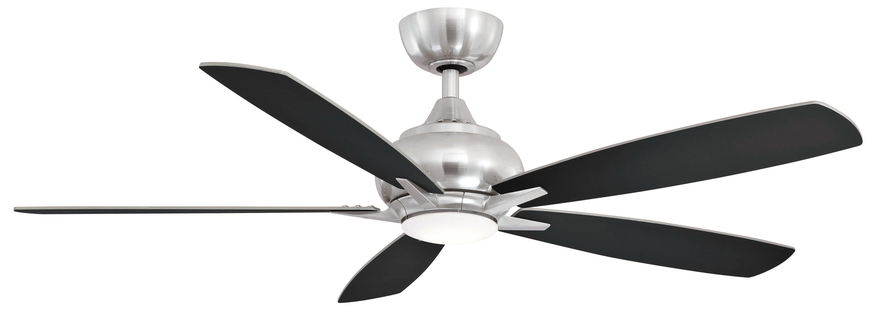 Fanimation FP8533BN Doren 52-in Integrated LED Brushed Nickel with Black Blades Ceiling Fan With Light - Remote Included ( 5 -Blade )