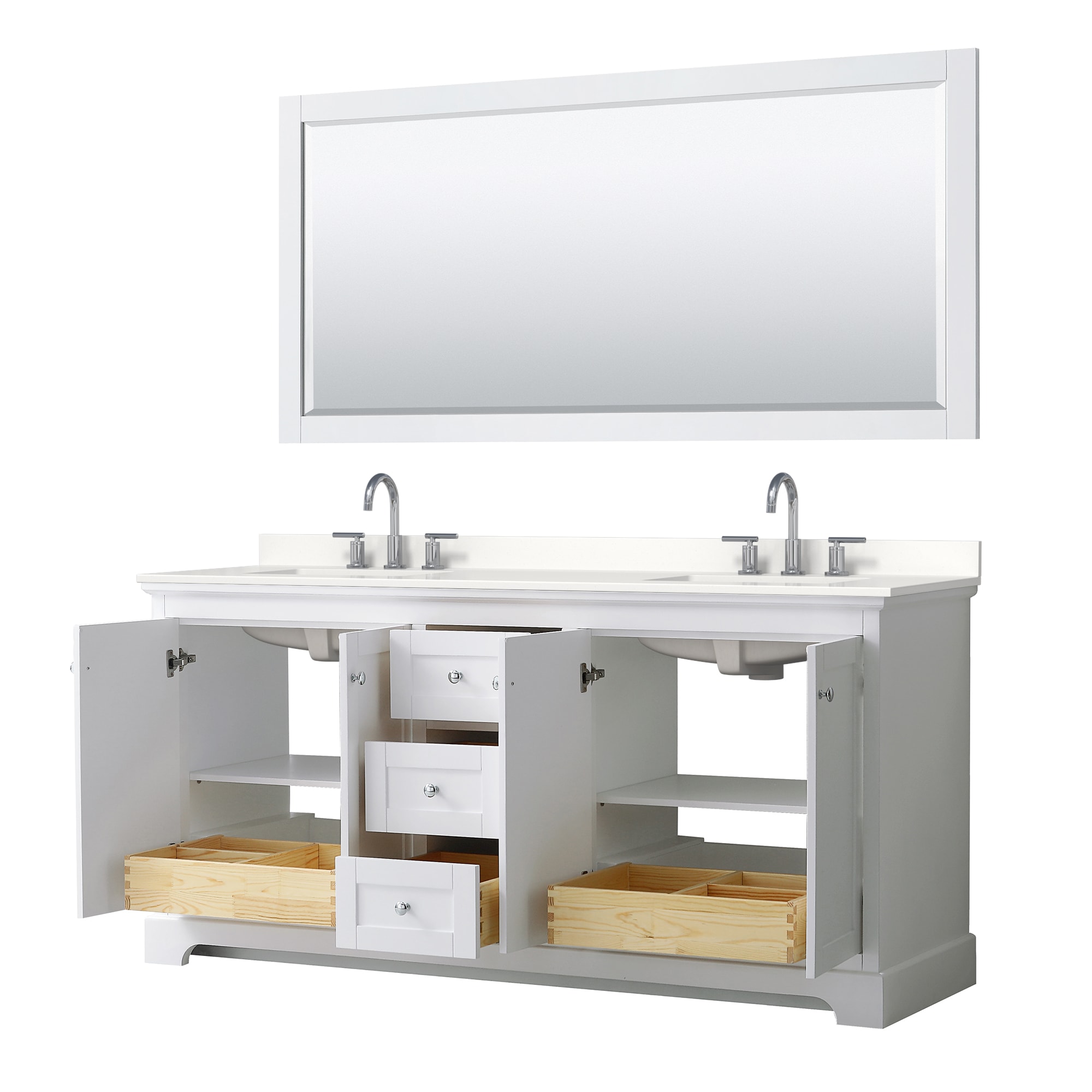 Wyndham Collection WCV232372DWHWQUS3M70 Bath-Vanity-Combo - View #3