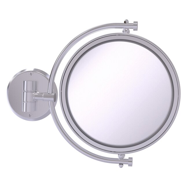 Allied Brass 8-in x 10-in Satin Chrome Double-Sided Magnifying Wall-Mounted Vanity Mirror Allied Brass 8-in x 10-in Satin Chrome Double-Sided Magnifying Wall-Mounted Vanity Mirror