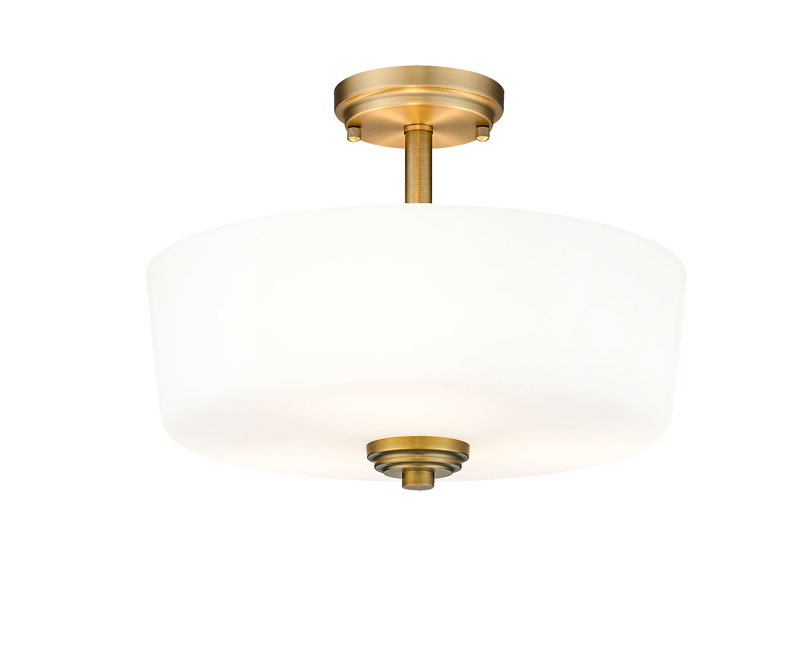 Z-Lite 220SF3-HBR Arlington 3 -Light 14.75-in Satin Brass Semi Flush Mount Light