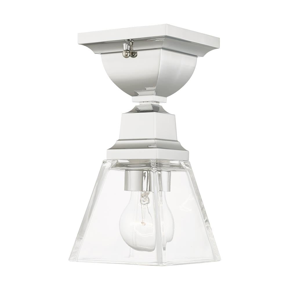 Whitfield Polished Chrome 1-Light LED Flush Mount with Clear Glass