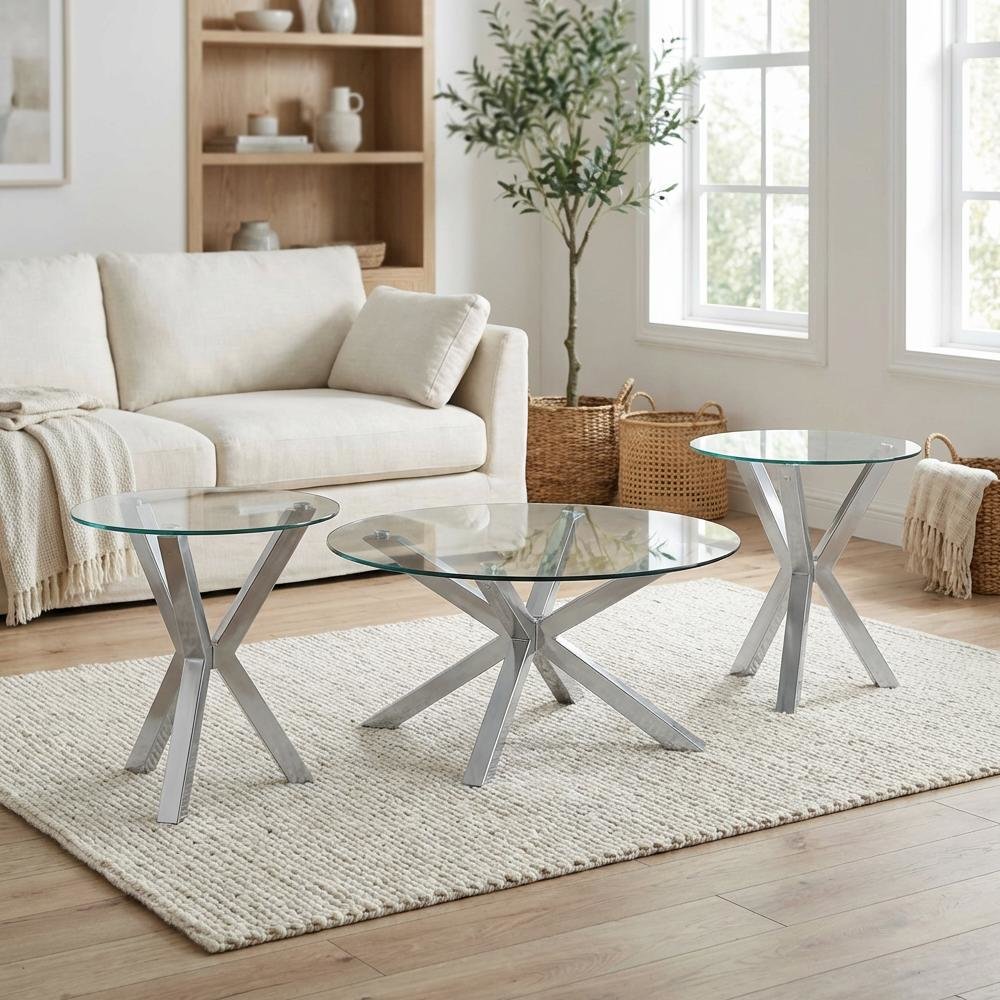 FurniFact BO3942168WHT Accent-Table-Sets - View #3