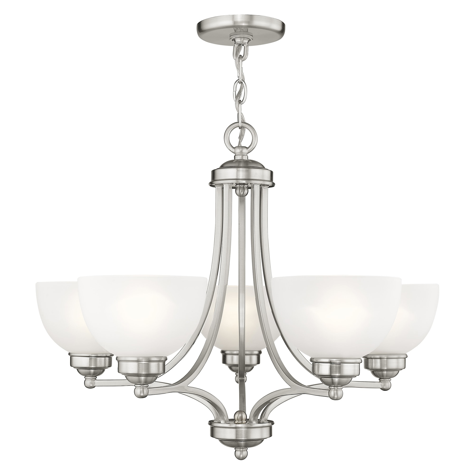 Livex Lighting 4215-91 Somerset 5 -Light Brushed Nickel Modern/contemporary For Use in Bathrooms, Bedrooms, Dining Rooms, Foyers, Kitchens, Living Rooms Chandelier