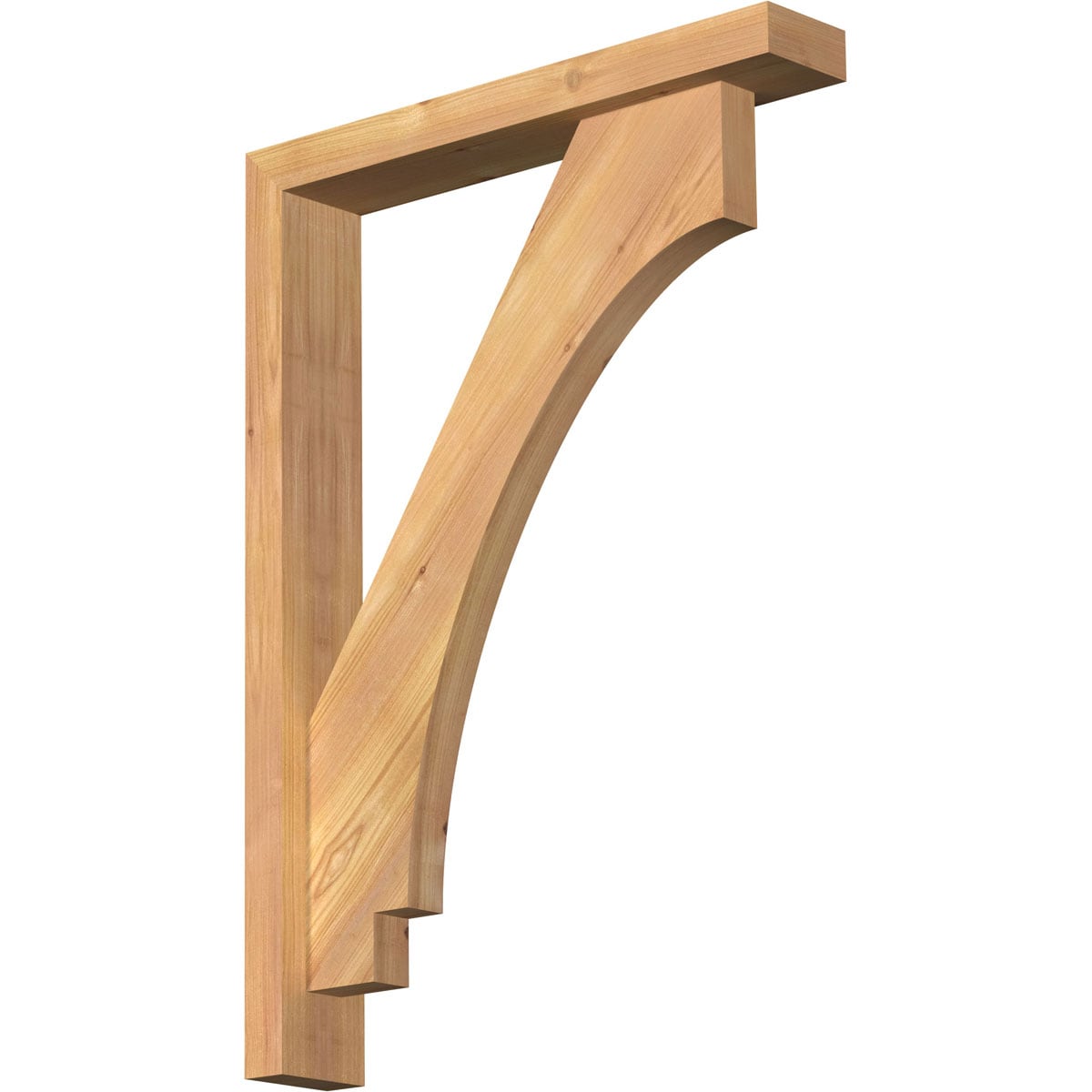 Ekena Millwork 1462718 Imperial Block Smooth Bracket with Offset Brace 3-1/2-in x 20-in x 28-in Western red cedar Brown Wood Standard bracket