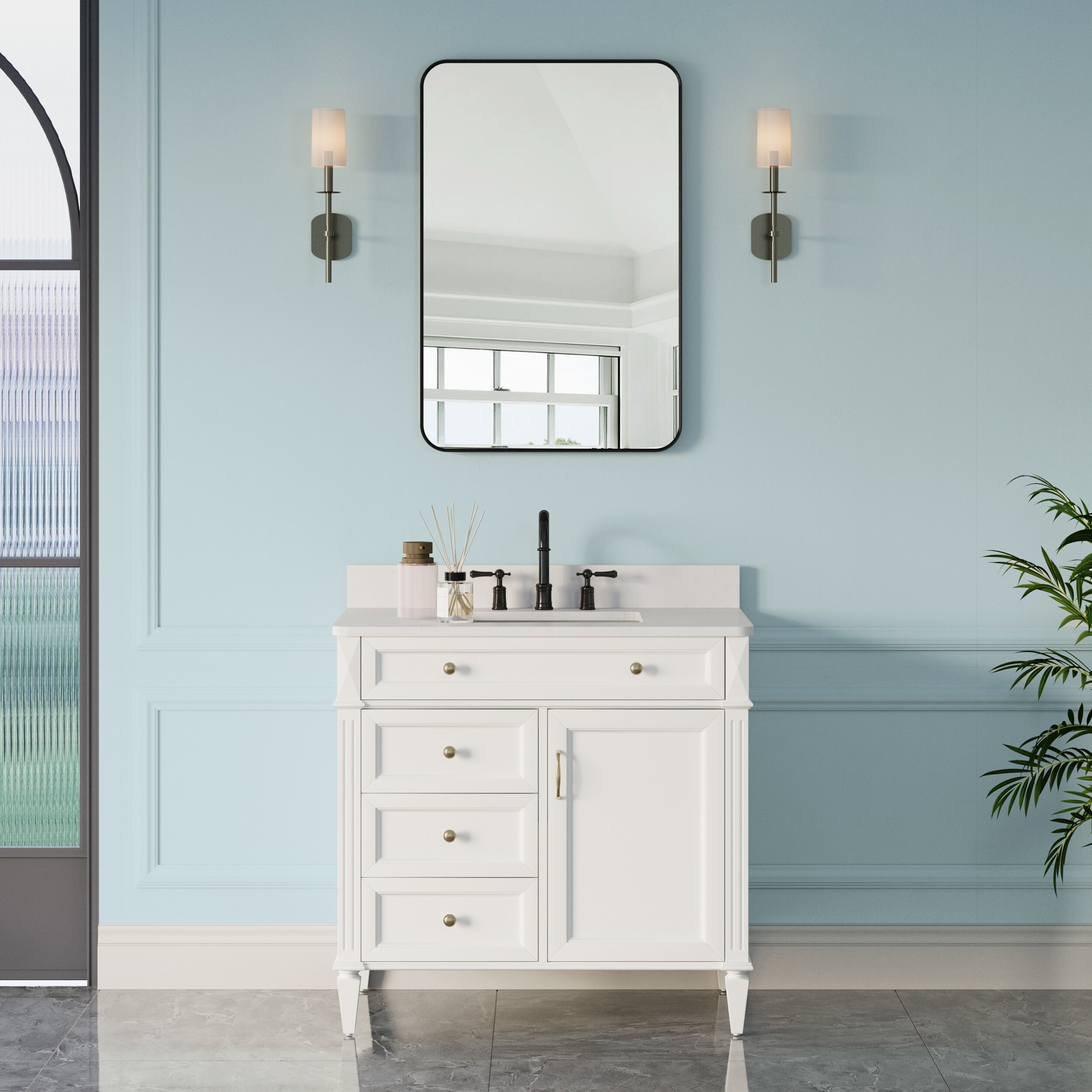 Forclover MRE-F2436MB Framed-Bath-Mirrors - View #2