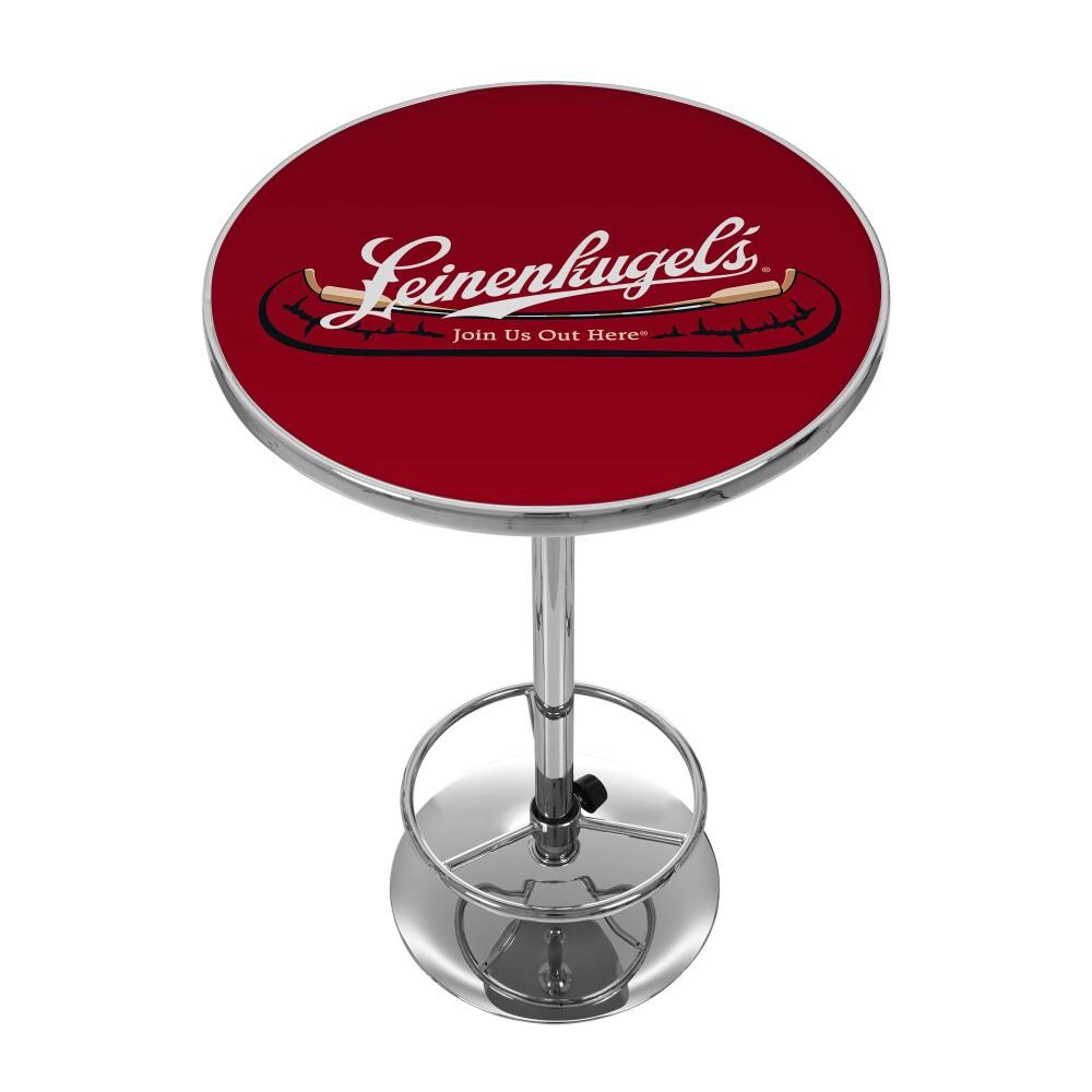 Trademark Gameroom LK2000 Pub Tables Chrome Round Traditional Bar Table, Composite with Metal Pedestal Base 27.375-in L x 42-in H