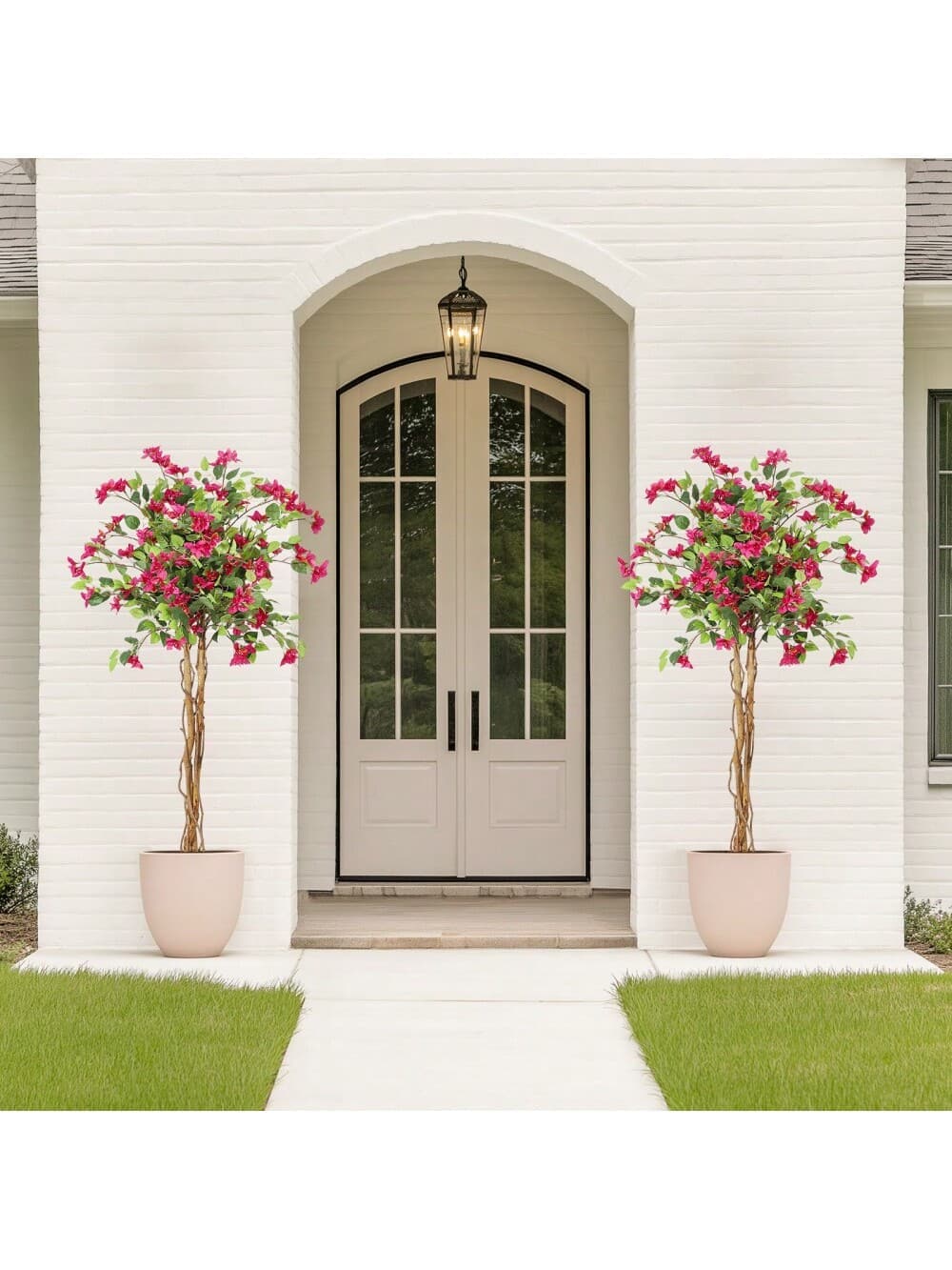 Qeetex PHO-34HWJFTR-HF4 6Ft Artificial Bougainvillea Tree-Tall Potted Fake Bougainvillea Trees-Faux Tree With Wood Trunk And Pink Flowers For Outdoor Indoor