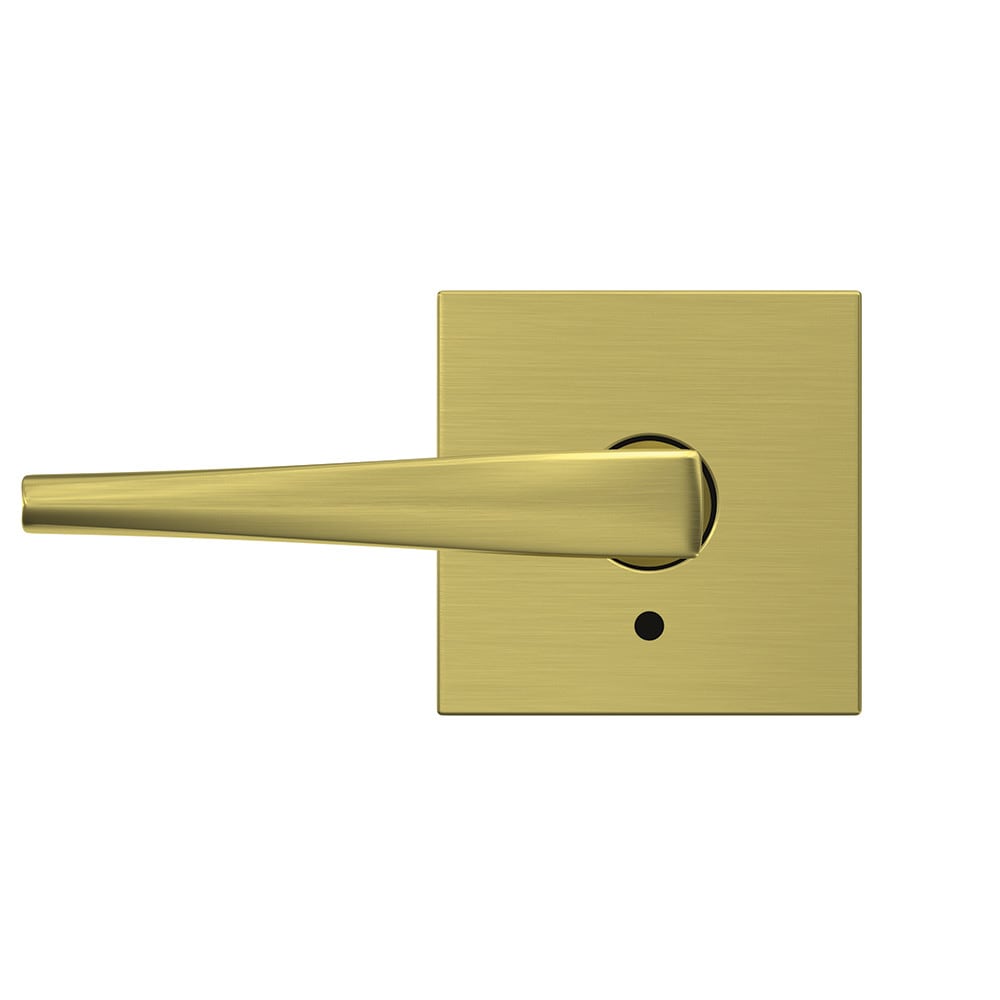 Schlage Custom Eller Satin Brass Dummy Door Handle with Century Trim  (2-Pack) FC172 ELR 608 CEN - The Home Depot