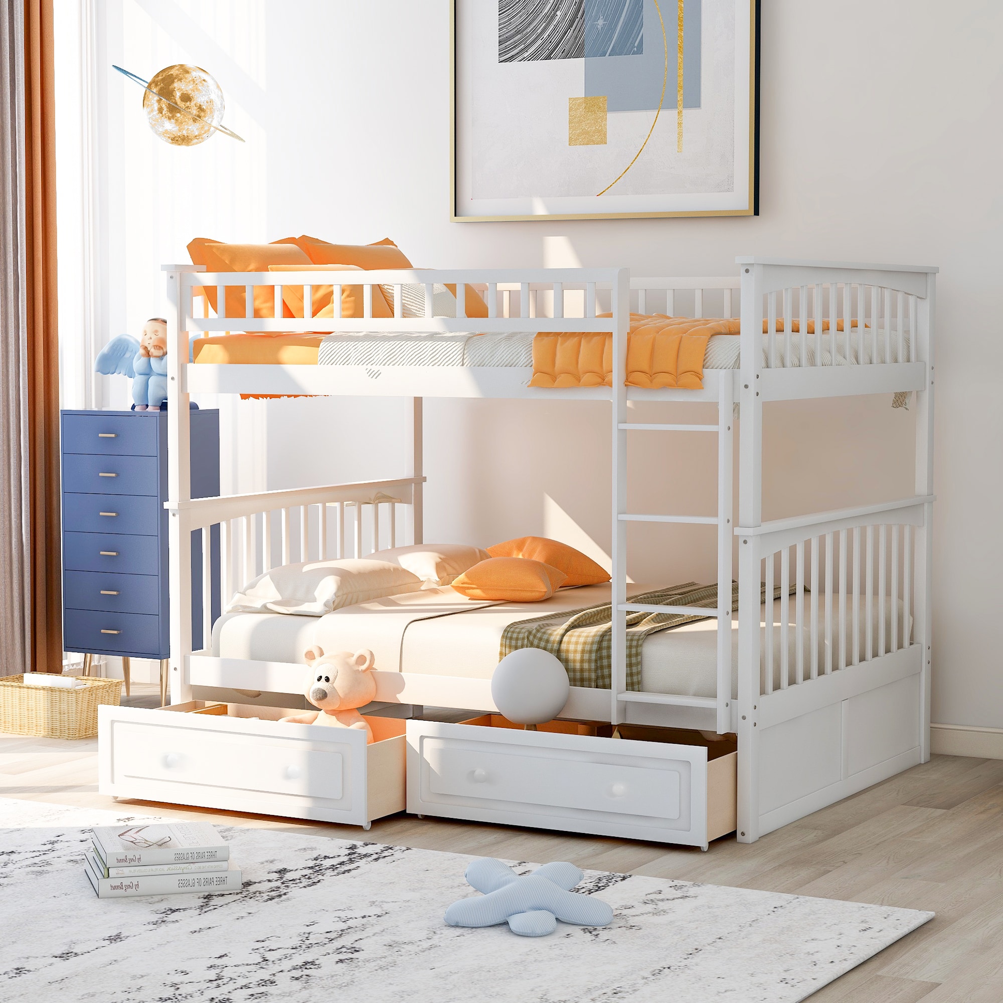 Qualler BWM000241K White Full over full Bunk Bed