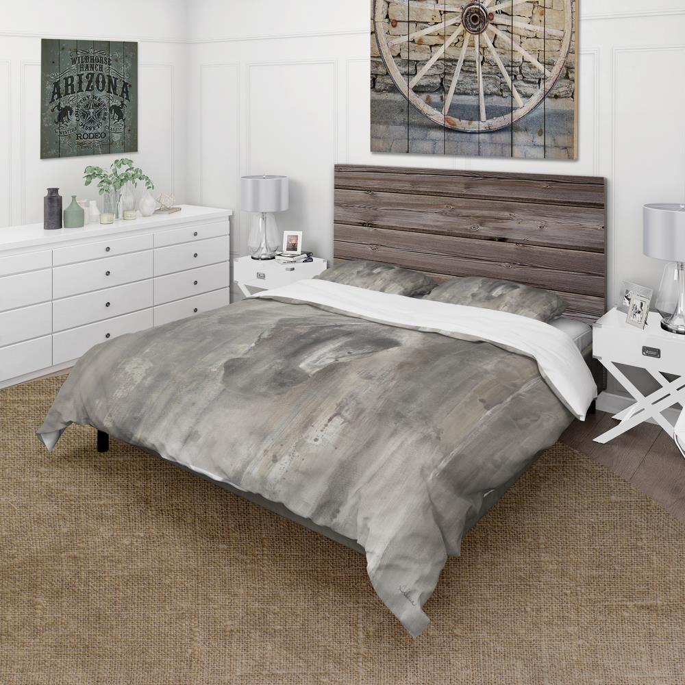 Designart BED30145-K 3 -Piece Gray King Duvet cover Set