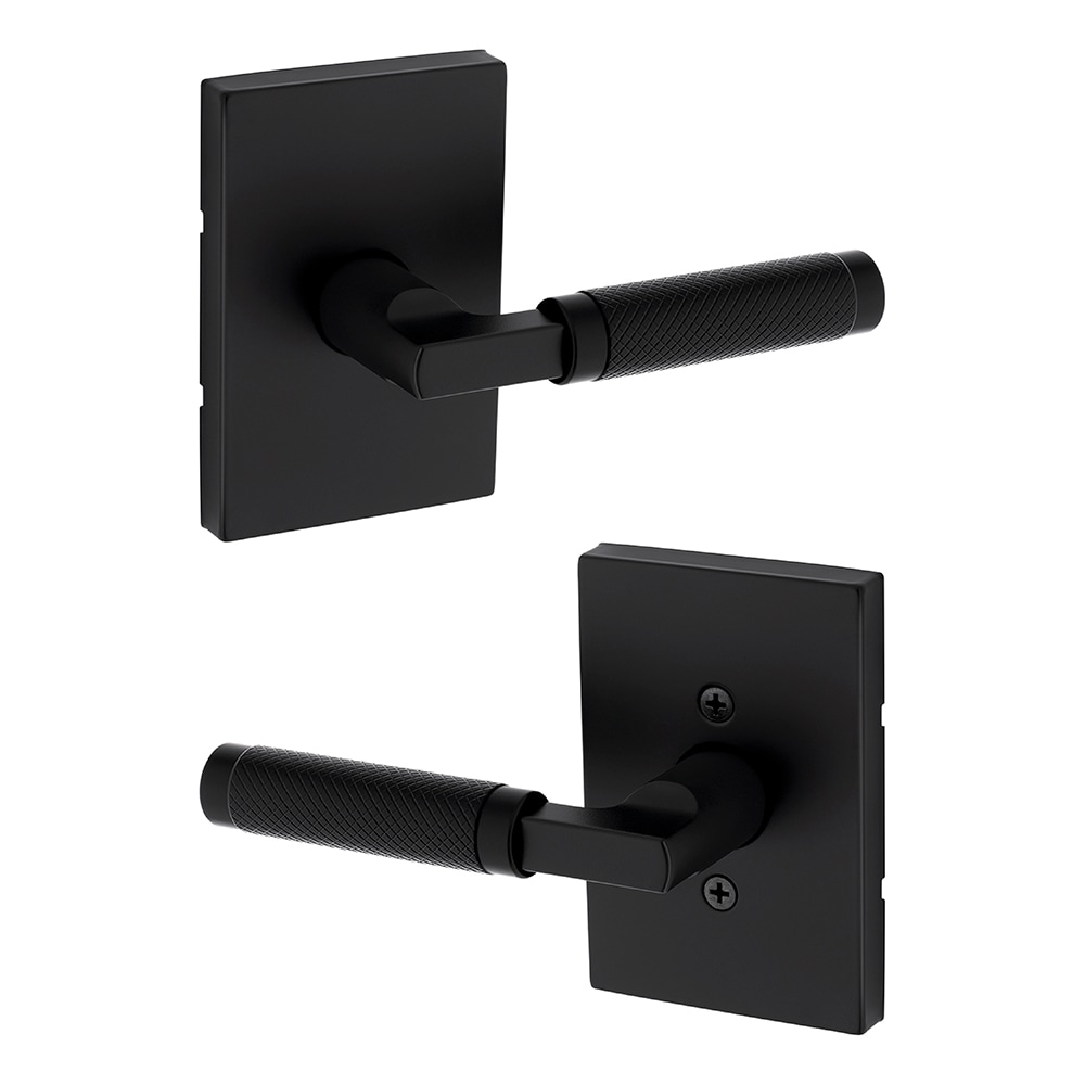 Kwikset Signature Series 97201-119 Prava Knurled Matte Black Universal Interior Hall/Closet Passage Door Handle