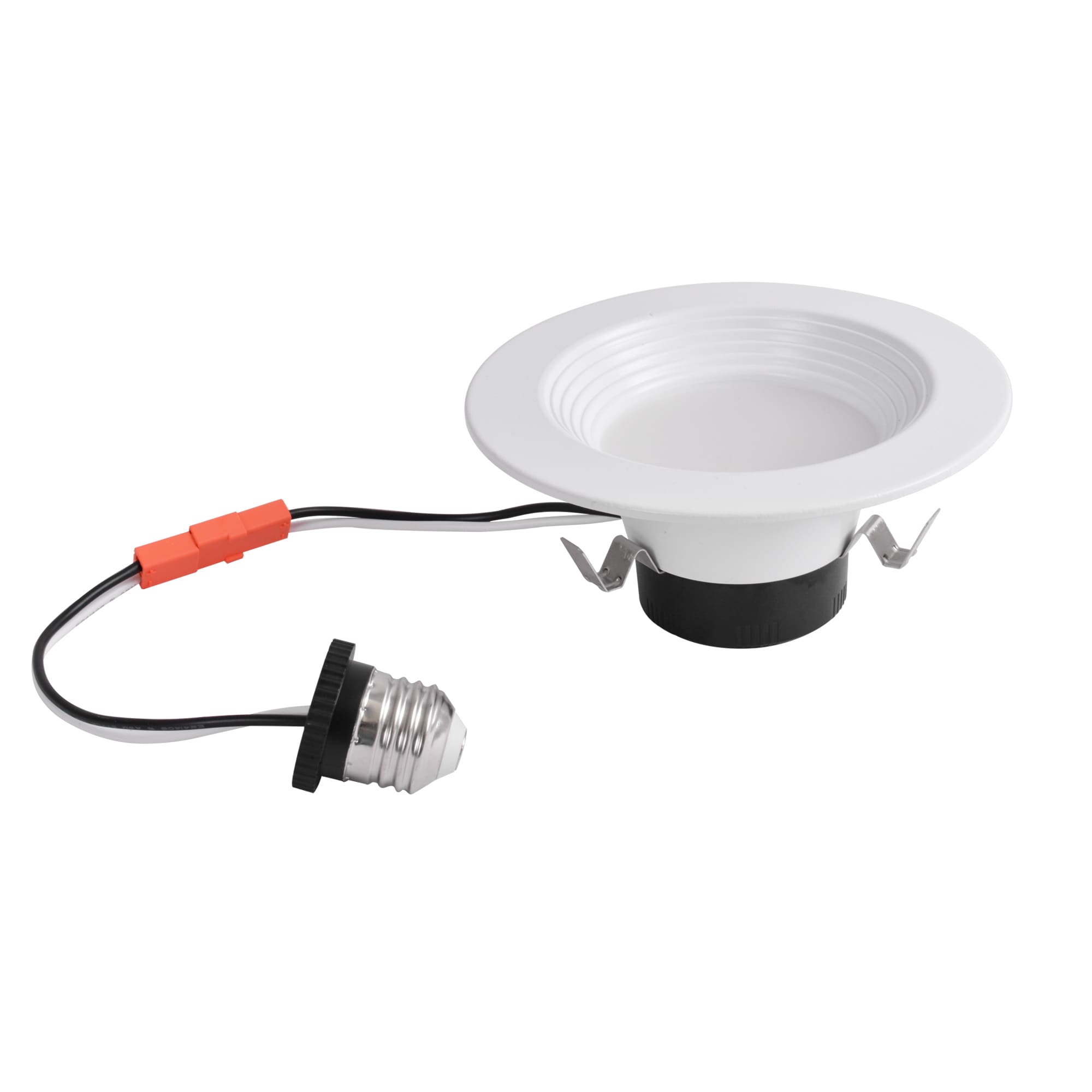Utilitech MQTL1284-L60K9027 white 4-in 600 -Lumens Warm White Round Dimmable LED Wet rated Recessed Downlight