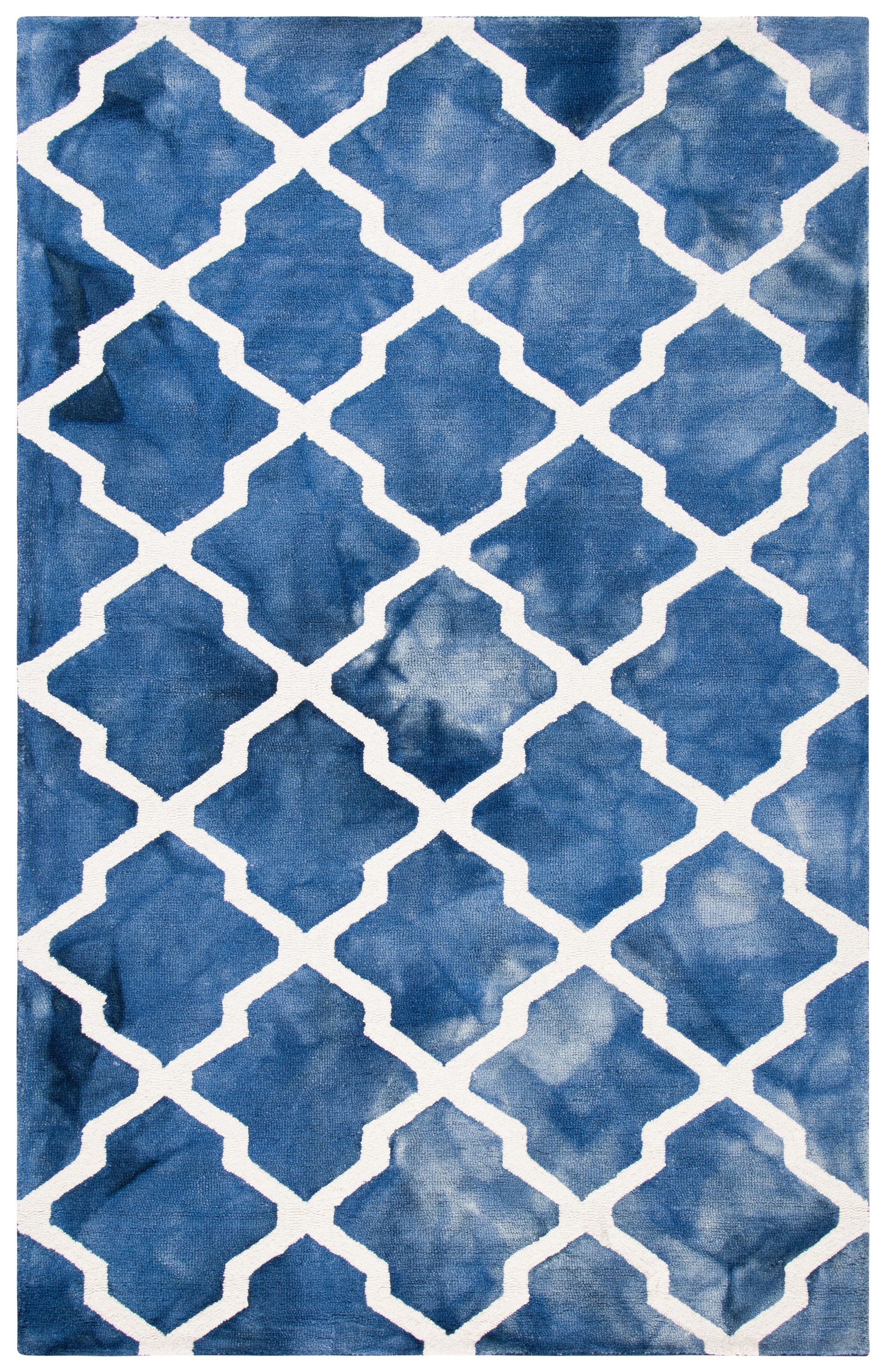 Safavieh DDY540N-5 Dip Dye Pamala 5 x 8 (ft) Tufted Wool Navy/Ivory Rectangular Indoor Geometric Bohemian/Eclectic Area rug