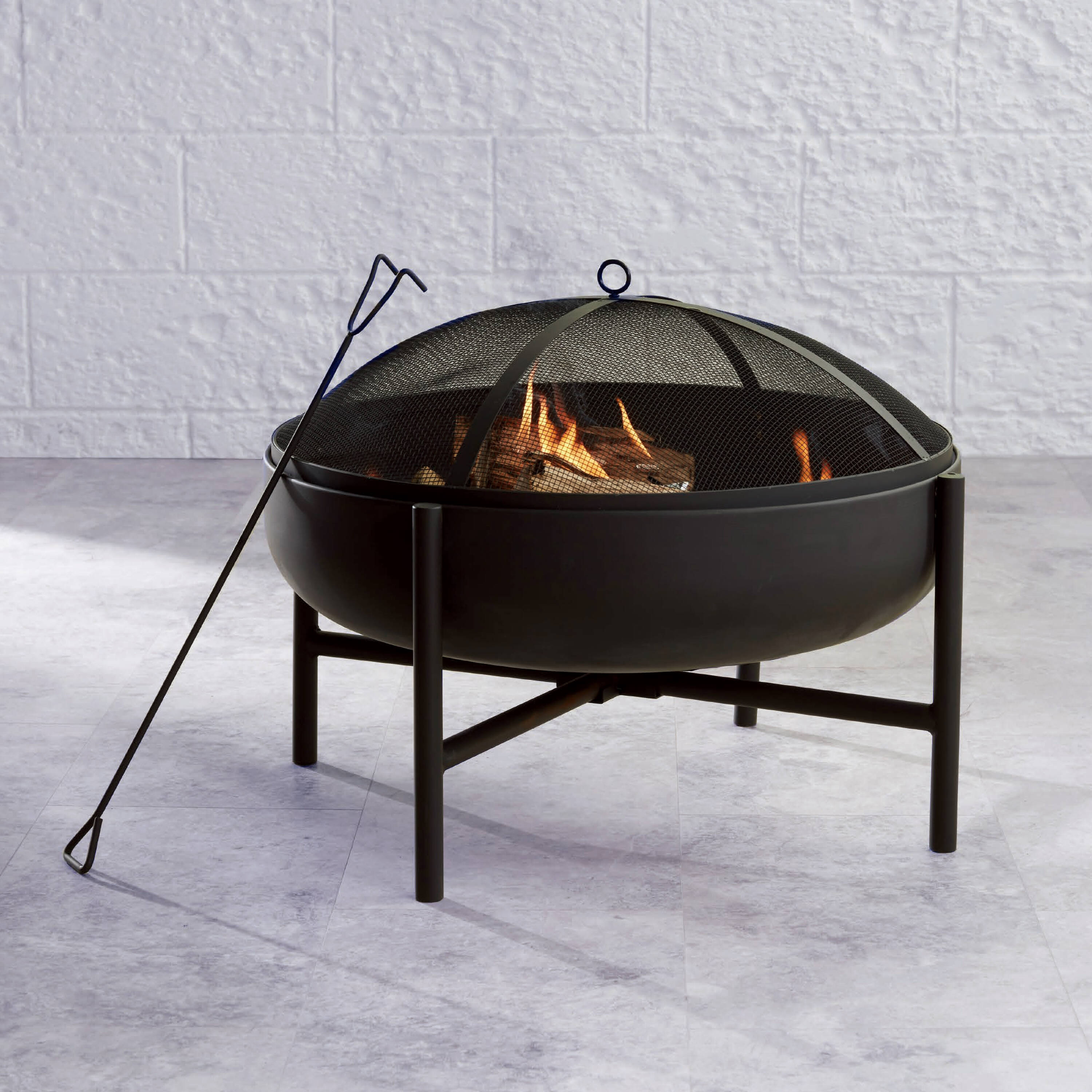 Origin 21 SRFP12030 28-in W Black Steel Wood-Burning Fire Pit
