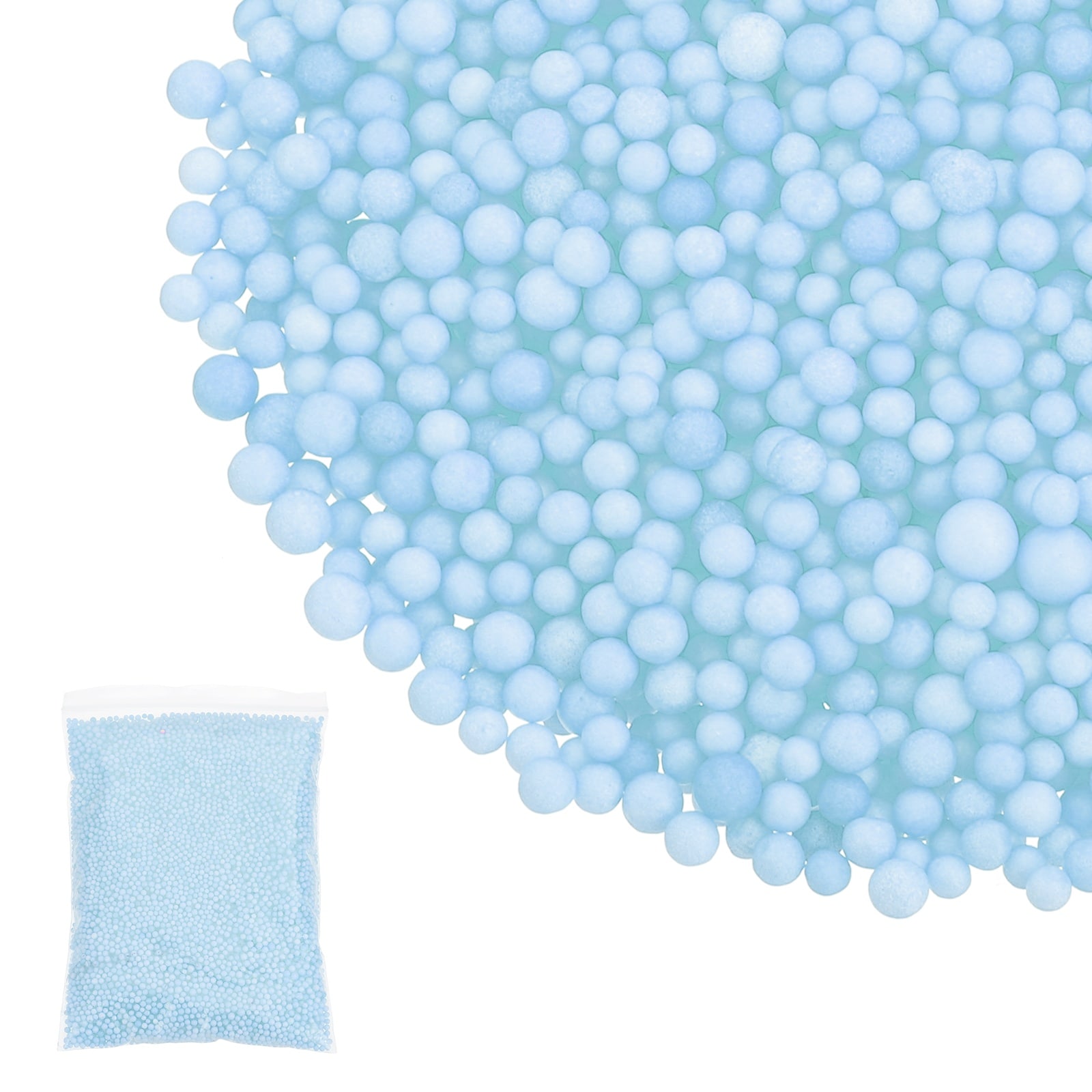 PATIKIL Foam Beads 2-3mm Foam Balls Mini Small Balls Polystyrene Beads for DIY Craft Supplies Wedding Party Art Homemade Light Blue