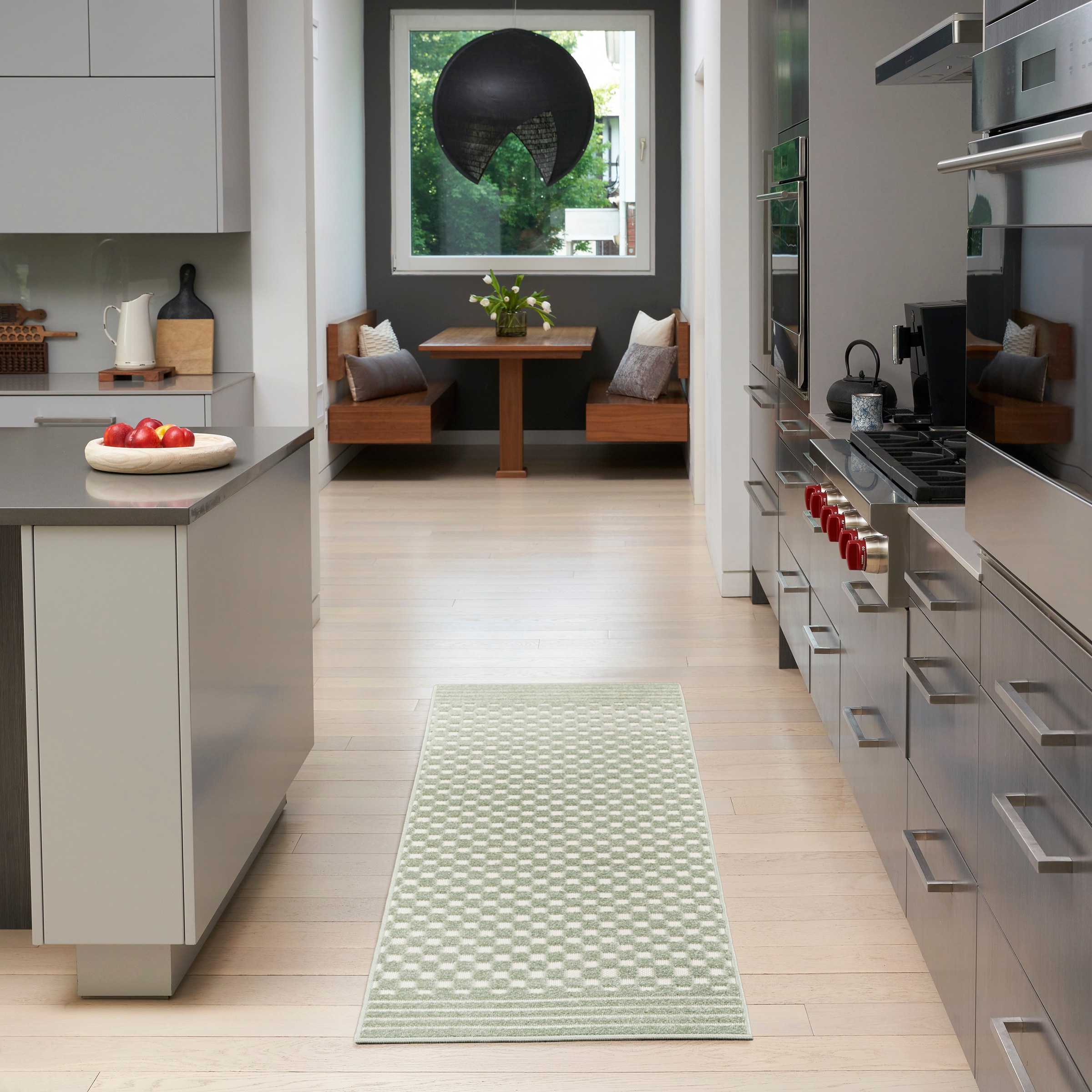 Nourison Home 099446983411 Casual 2 x 6 (ft) Polypropylene Green Rectangular Indoor Geometric Runner rug