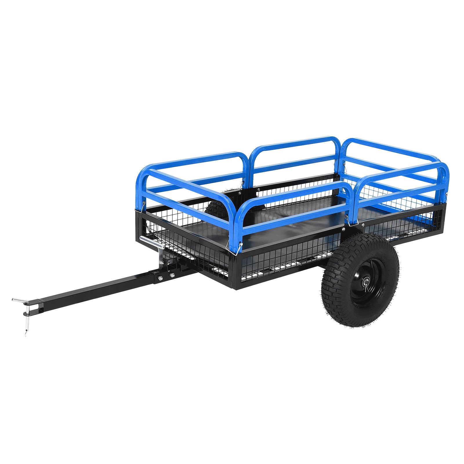 Aoile 1500 Lbs Heavy Duty Steel Dump Cart 15 Cu Ft Garden Utility Trailer with Removable Sides Hand Pull or Foot Pedal Dumping For ATV UTV Lawn Mower