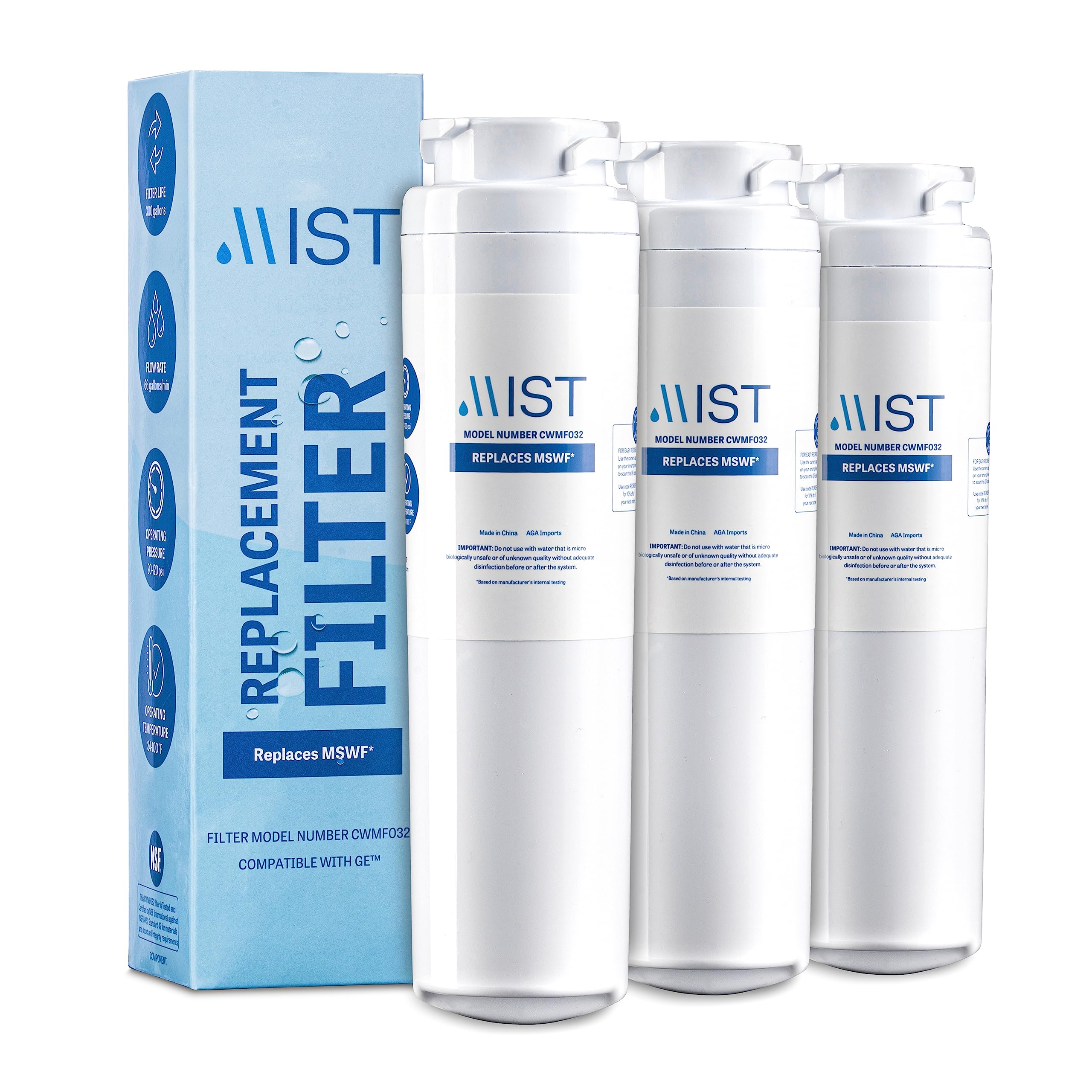Mist CWMF332 Twist Refrigerator Water Filter MSWF 3-Pack