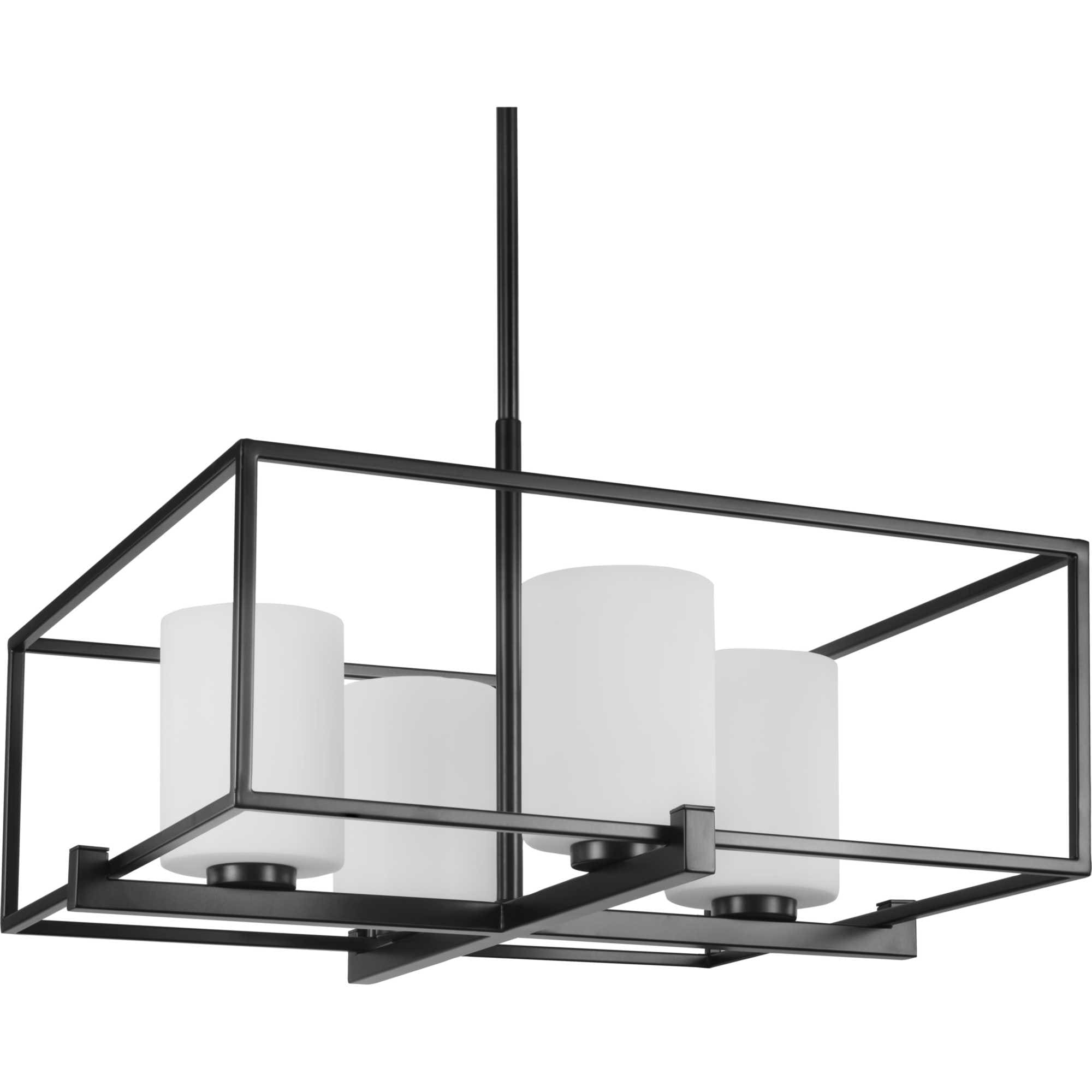 Progress Lighting P400226-031 Chadwick 4 -Light Matte Black Modern/contemporary For Use in Bedrooms, Dining Rooms, Foyers, Kitchens, Living Rooms Chandelier