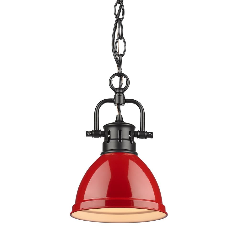 Golden Lighting Duncan Black Transitional Dome Mini Hanging Pendant Light In The Pendant