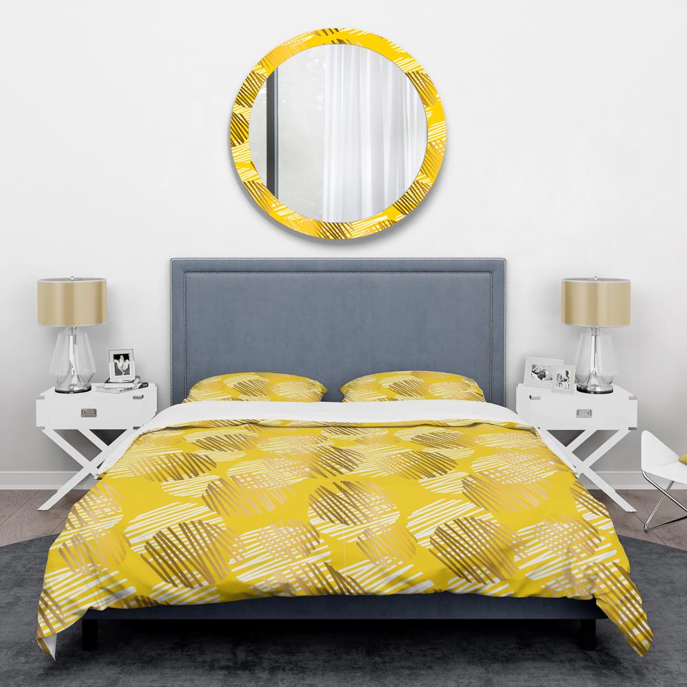 Designart Designart Duvet covers 3-Piece Yellow King Duvet Cover Set in ...