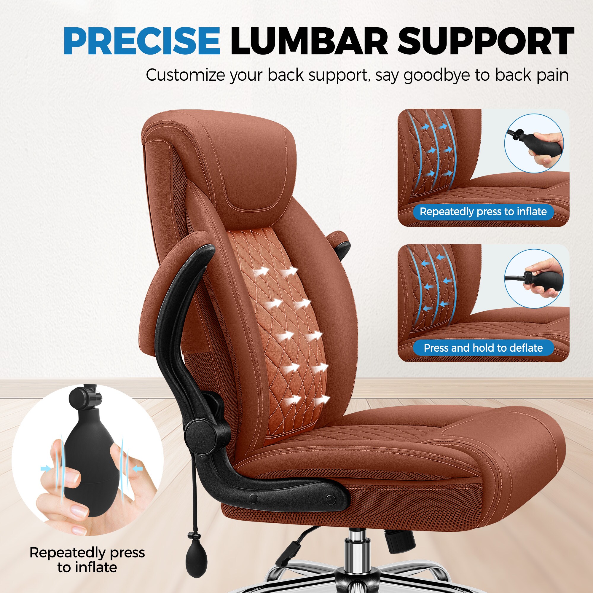KERDOM 5201-BROWN Office-Chairs - View #7