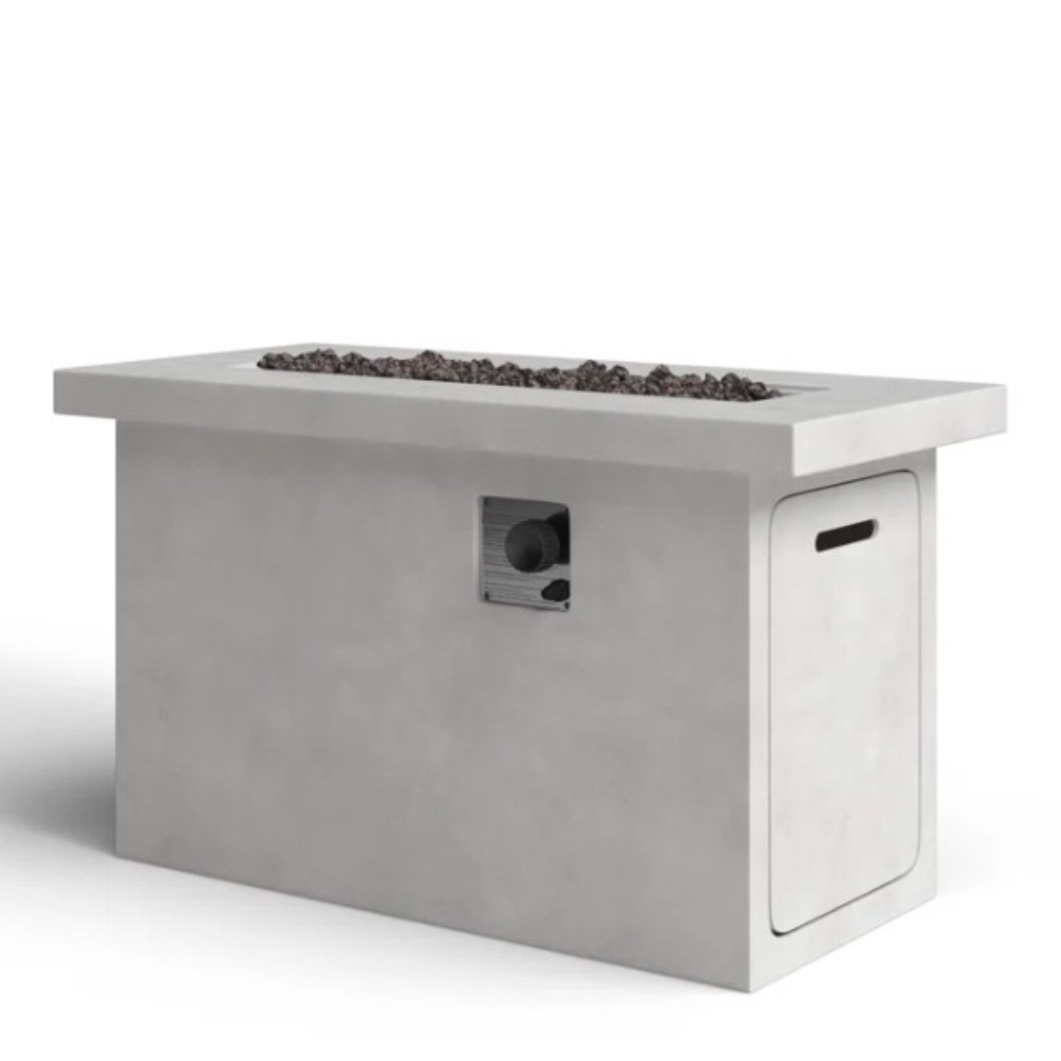 VELMONT INC Concrete Propane Natural Gas Outdoor Fire Pit Table Gray ...