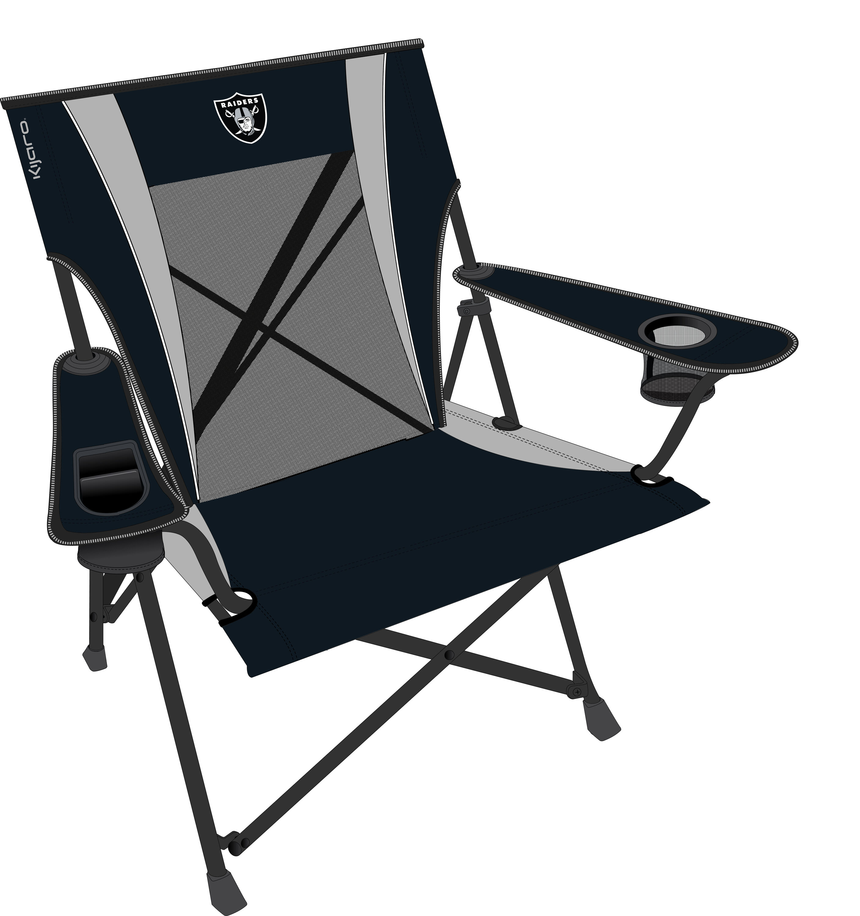 Kijaro 103541 Las Vegas Raiders Nylon Las Vegas Raiders Folding Tailgate chair Carrying Strap/Handle Included