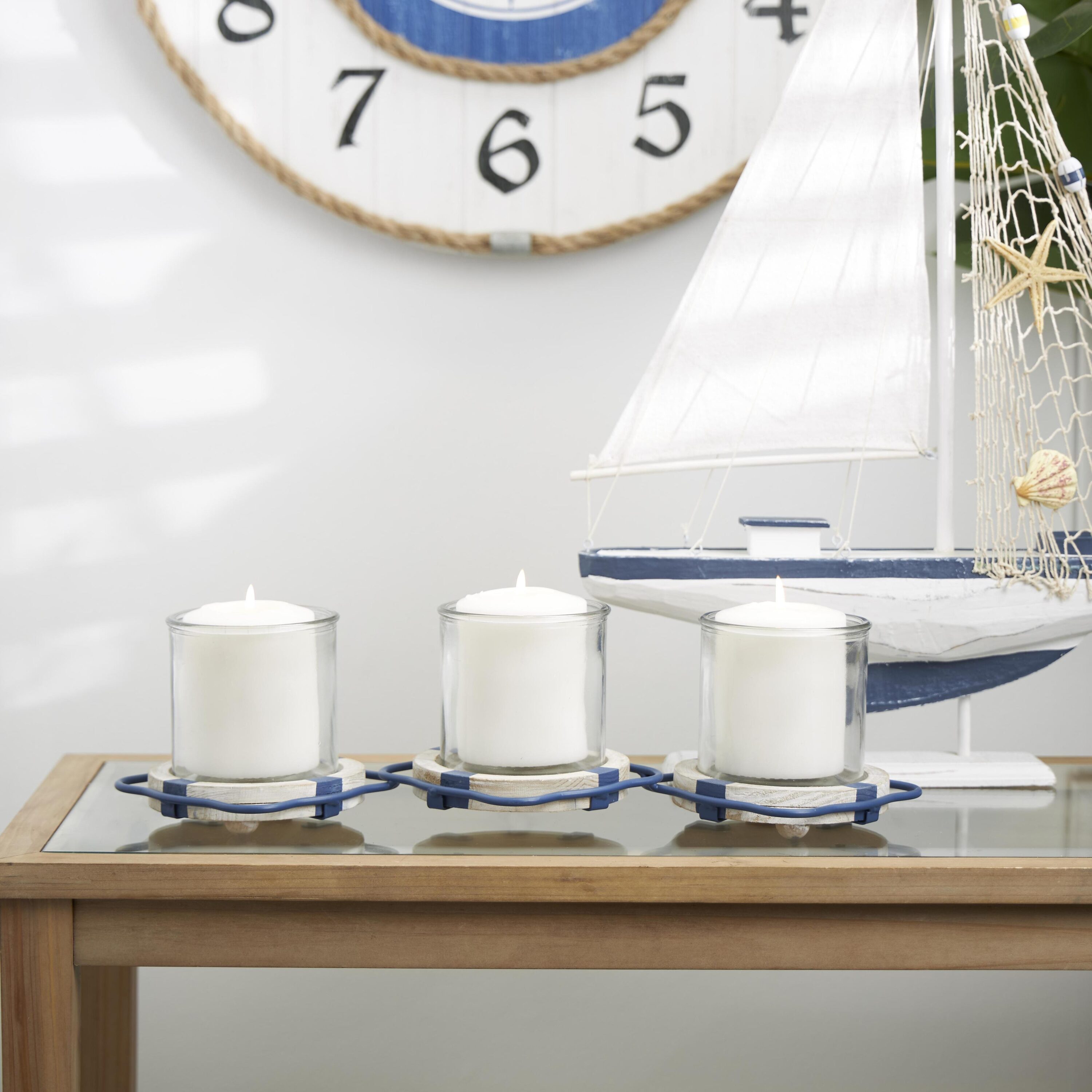 Grayson Lane 820631 3 Candle Metal Pillar Candle Holder