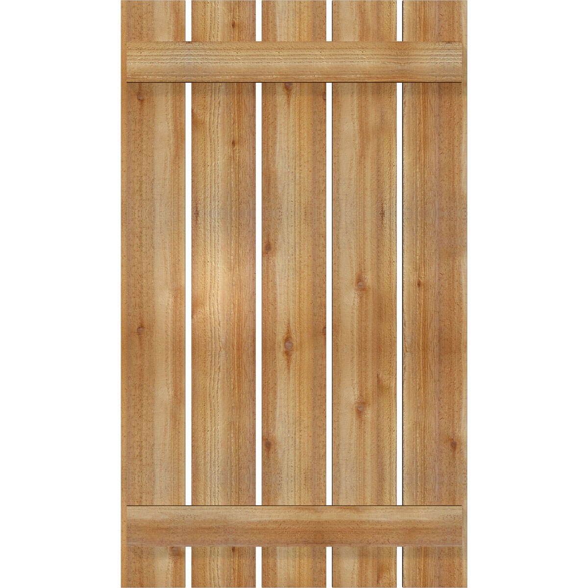 Ekena Millwork RBS06S29X049RWR 28.875-in W x 49-in H Unfinished Paintable/Stainable Board and batten Spaced Wood Exterior Shutters ( 2 -Pack )