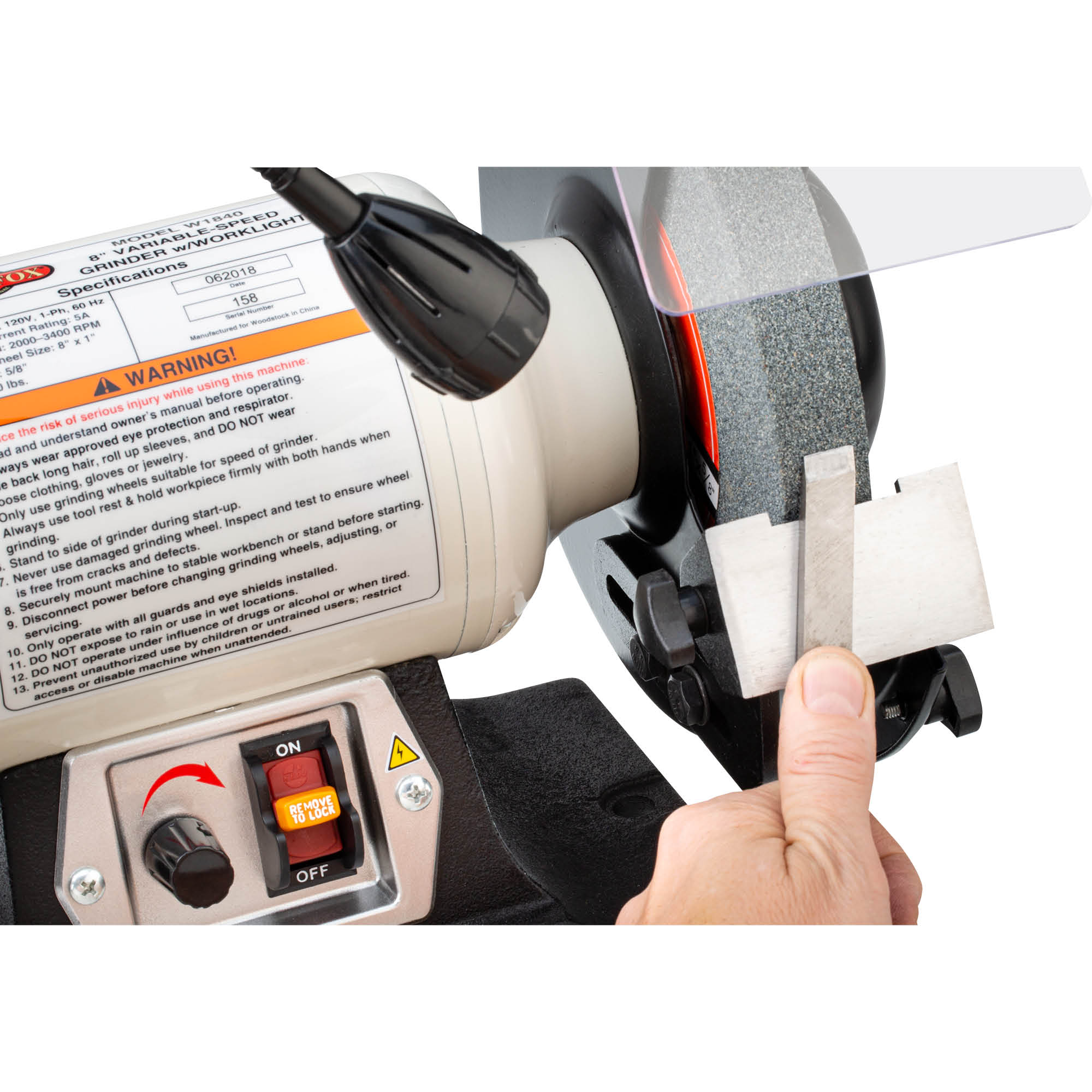 Shop Fox 8-in Variable Bench Grinder W1840 at Lowes.com