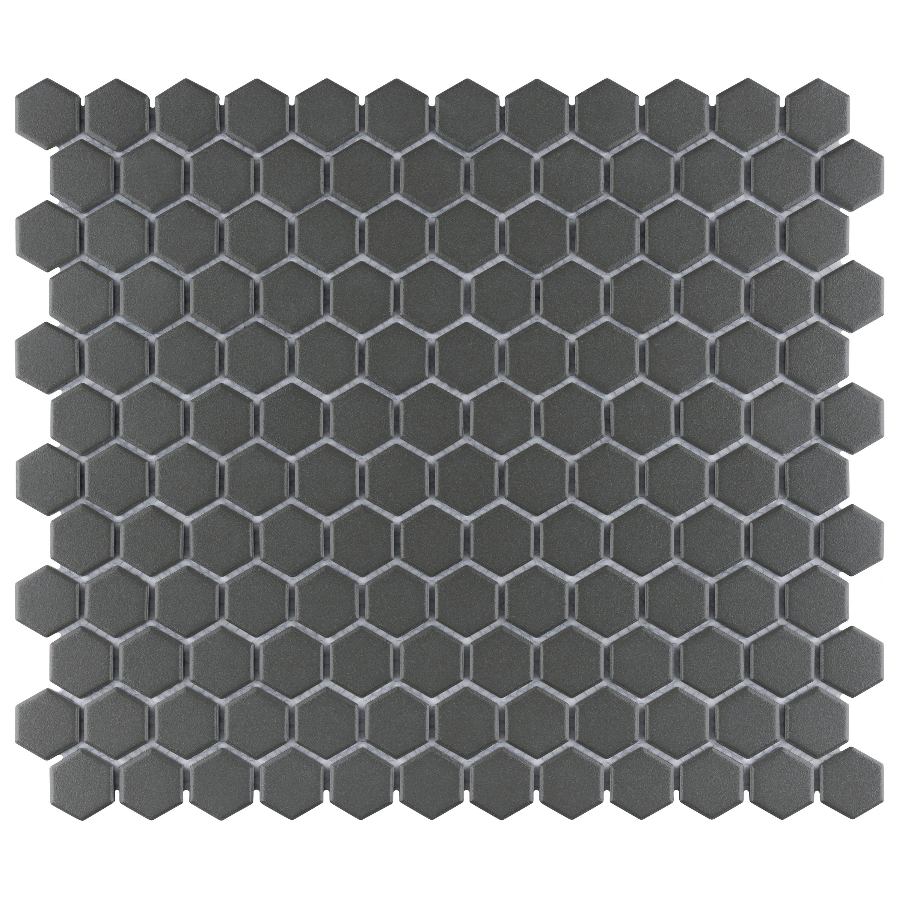 Affinity Tile S1FXLGHBK Sample - Gotham 1" Hex Black 6-in x 6-in Matte Porcelain Floor and Wall Tile