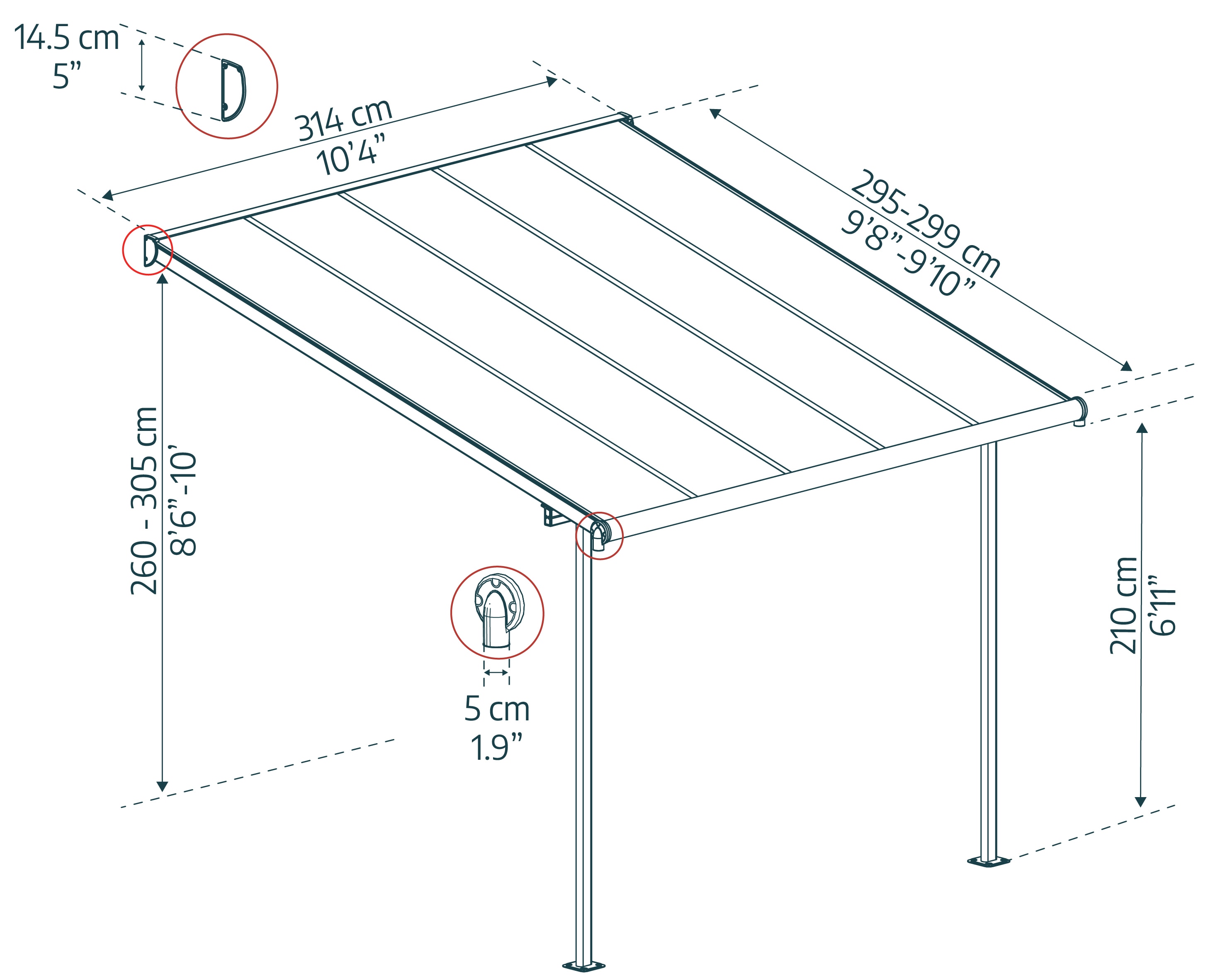 Canopia by Palram Sierra 10-ft x 10-ft Gray/Gray Aluminum Patio Cover ...