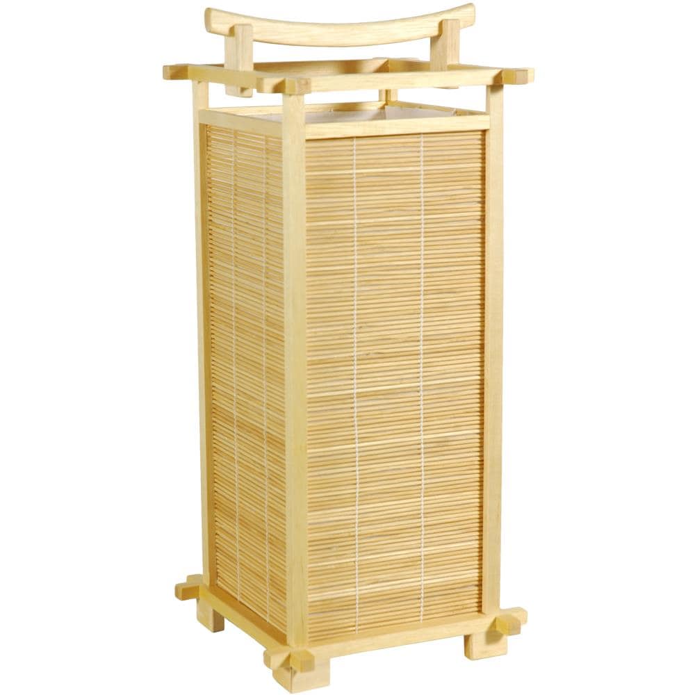 Red Lantern LMPNARA-NATURAL Oriental Furniture 18-in Natural Table Lamp with Wood Shade