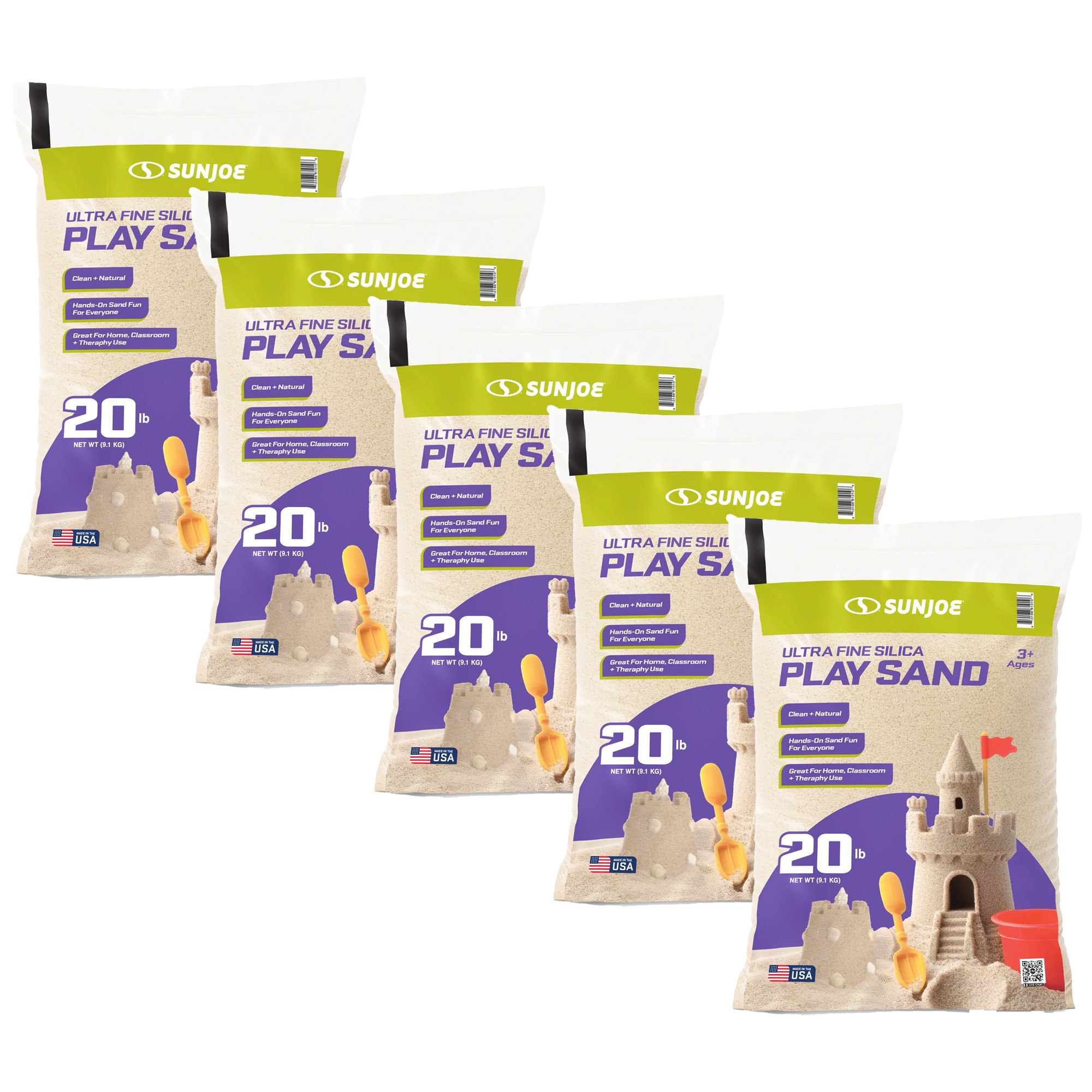 Sun Joe -  Ultra Fine Silica Play Sand Sandboxes and Sensory Tables 20 lbs 5 Pack