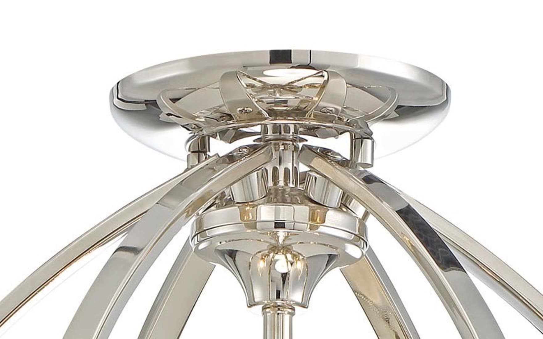 Polished Nickel 3-Light Semi Flush Mount Ceiling Fixture