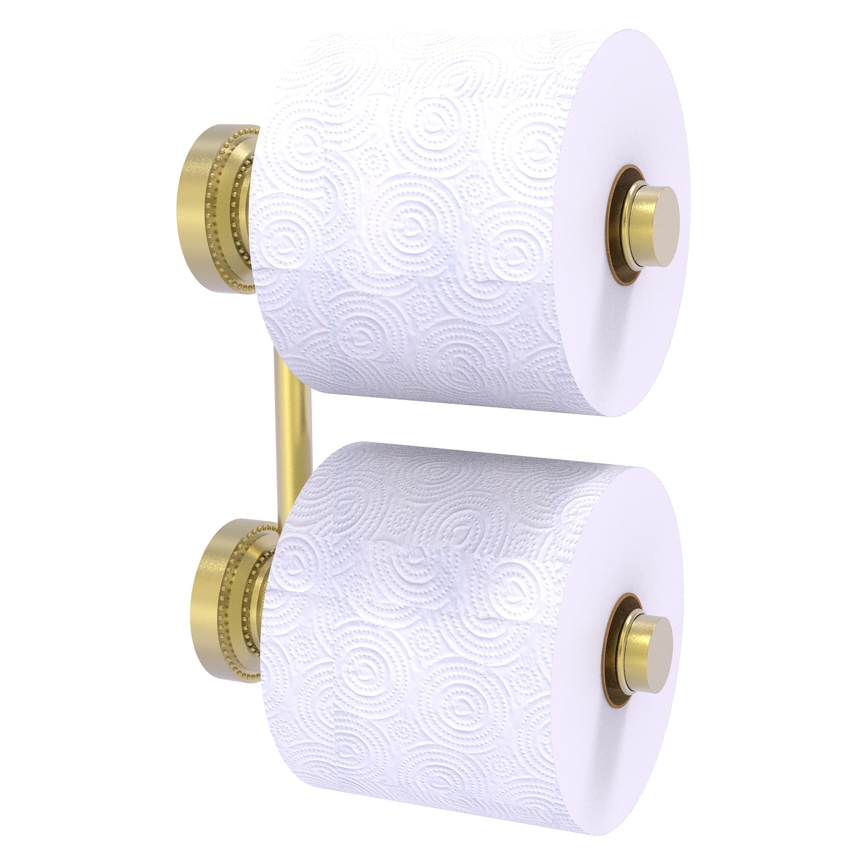 Allied Brass DT-24-RR-2-SBR Dottingham Satin Brass Wall mount Double post Toilet Paper Holder 2 -Rolls