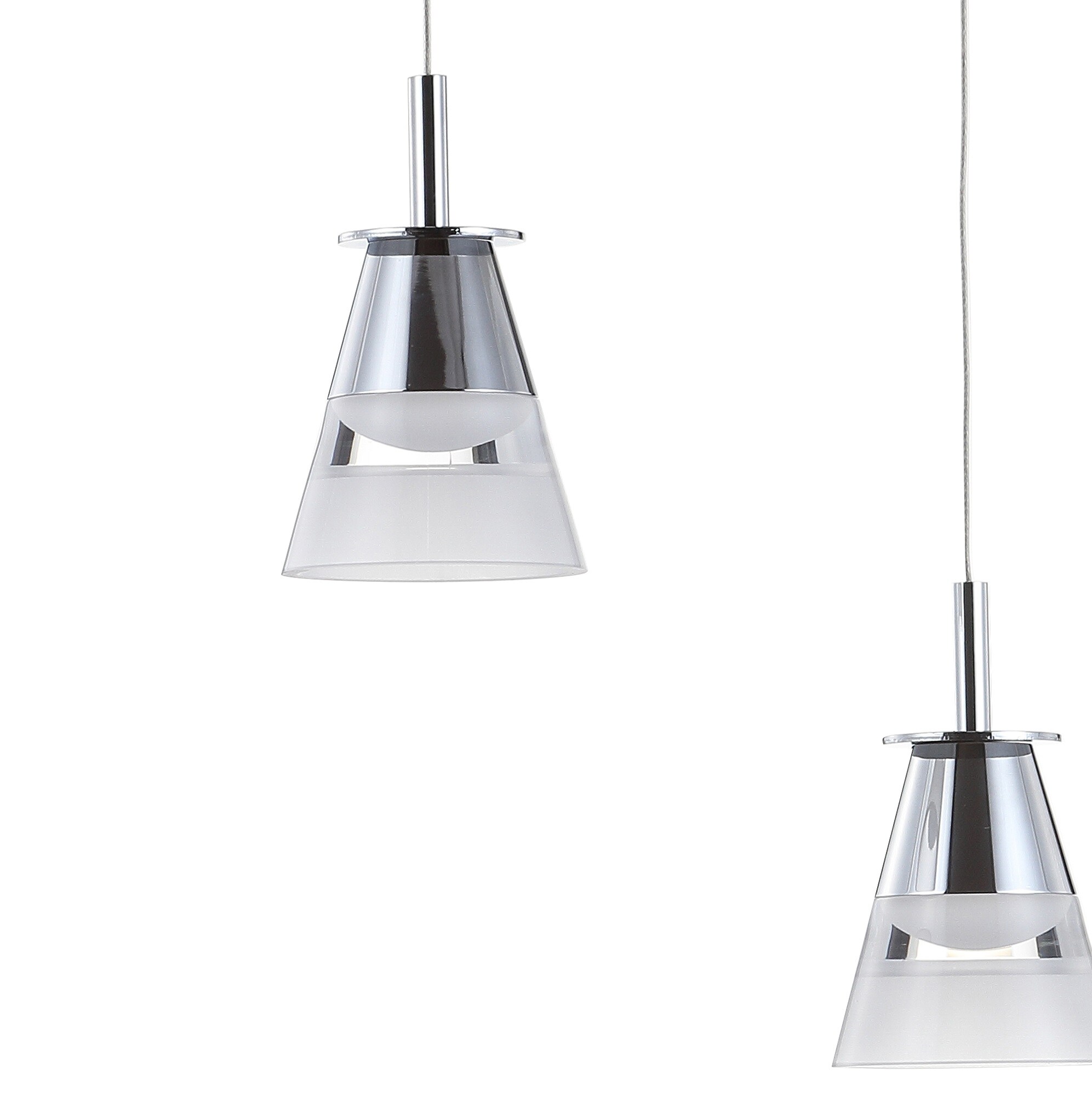 Alain 19.5" Chrome Glass LED Pendant Light