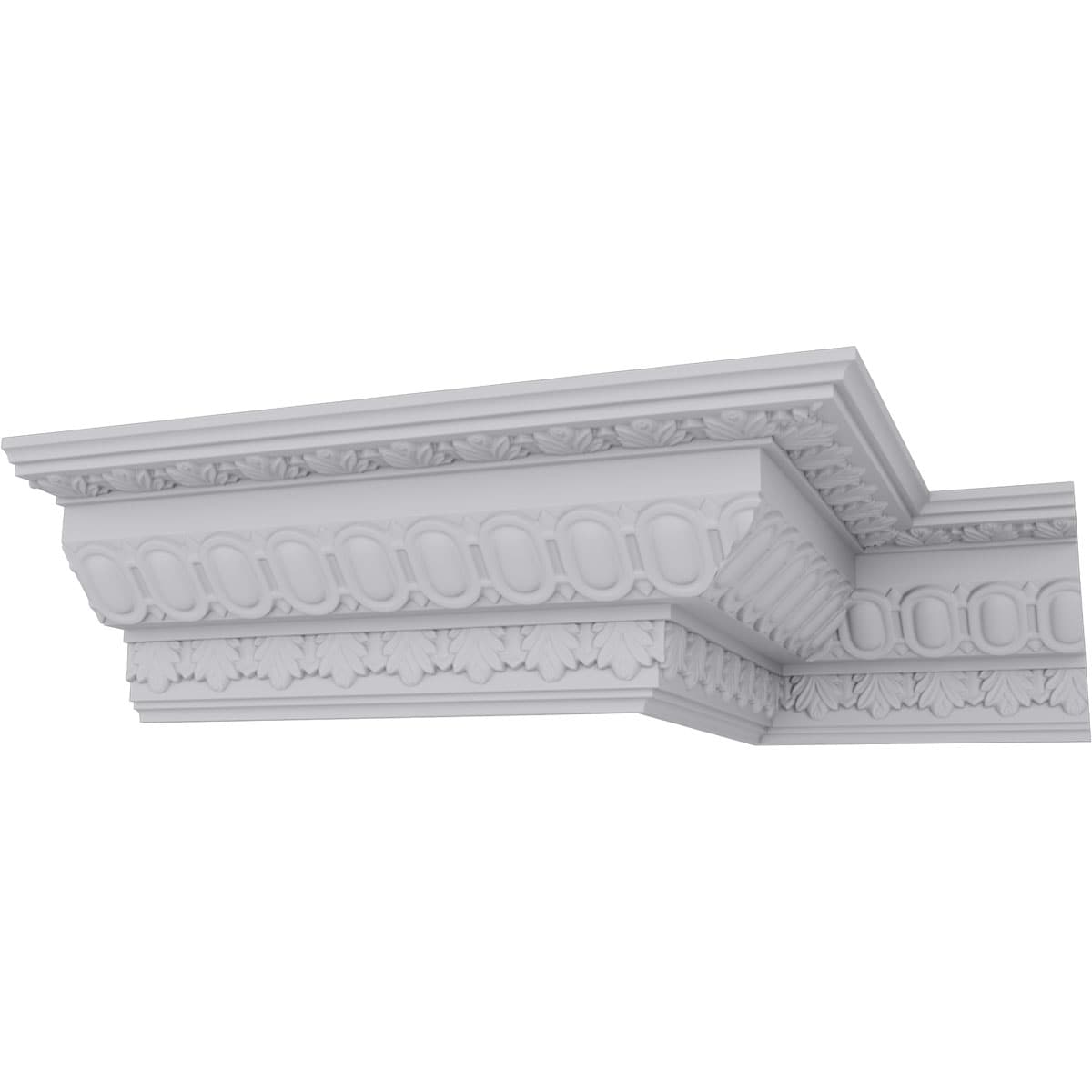 Primed White Polyurethane Egg and Dart Crown Moulding