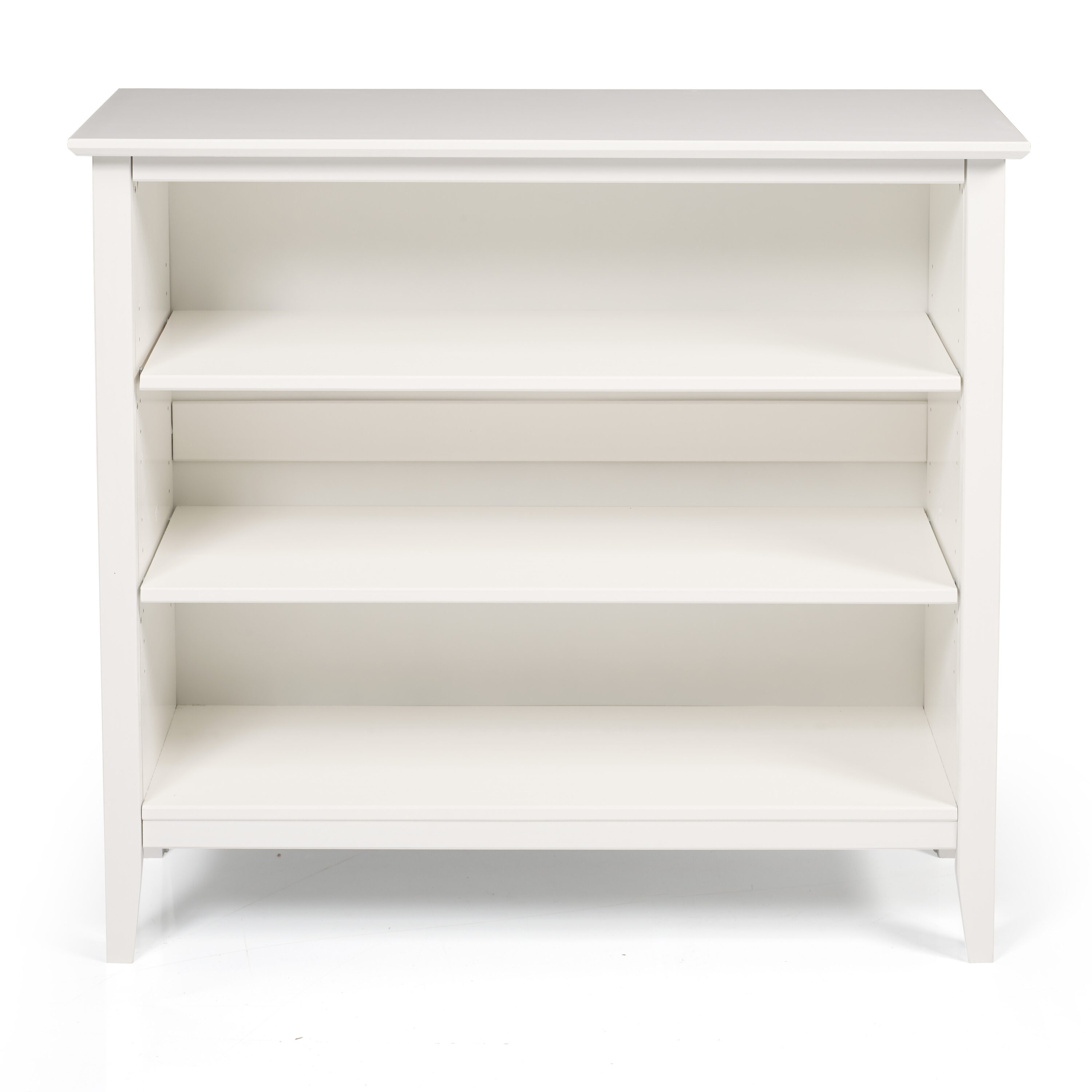 White Adjustable Kids Wooden Under Window Bookcase
