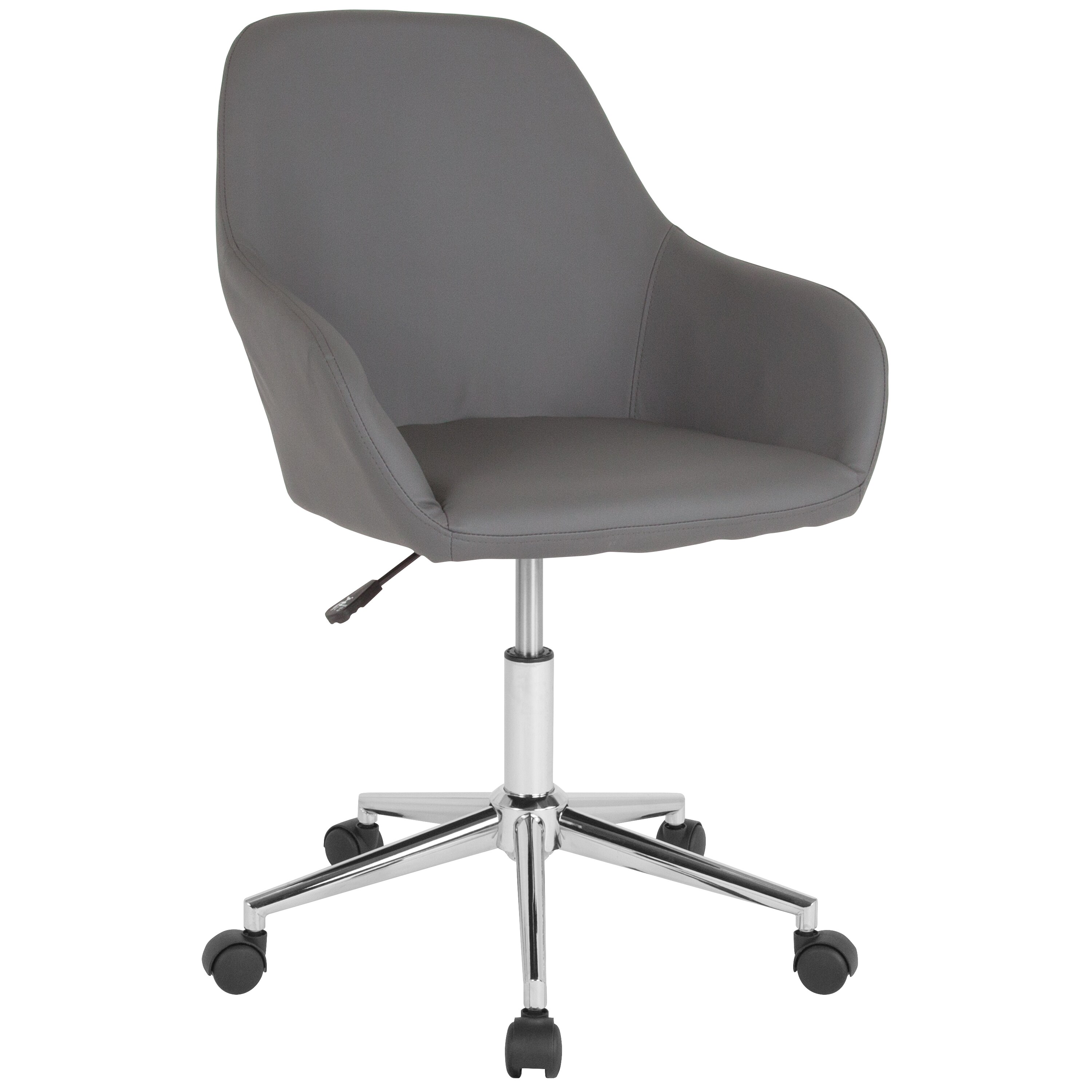 Flash Furniture 889142336747 Cortana Gray Leathersoft Contemporary Adjustable Height Swivel Faux Leather Task Chair
