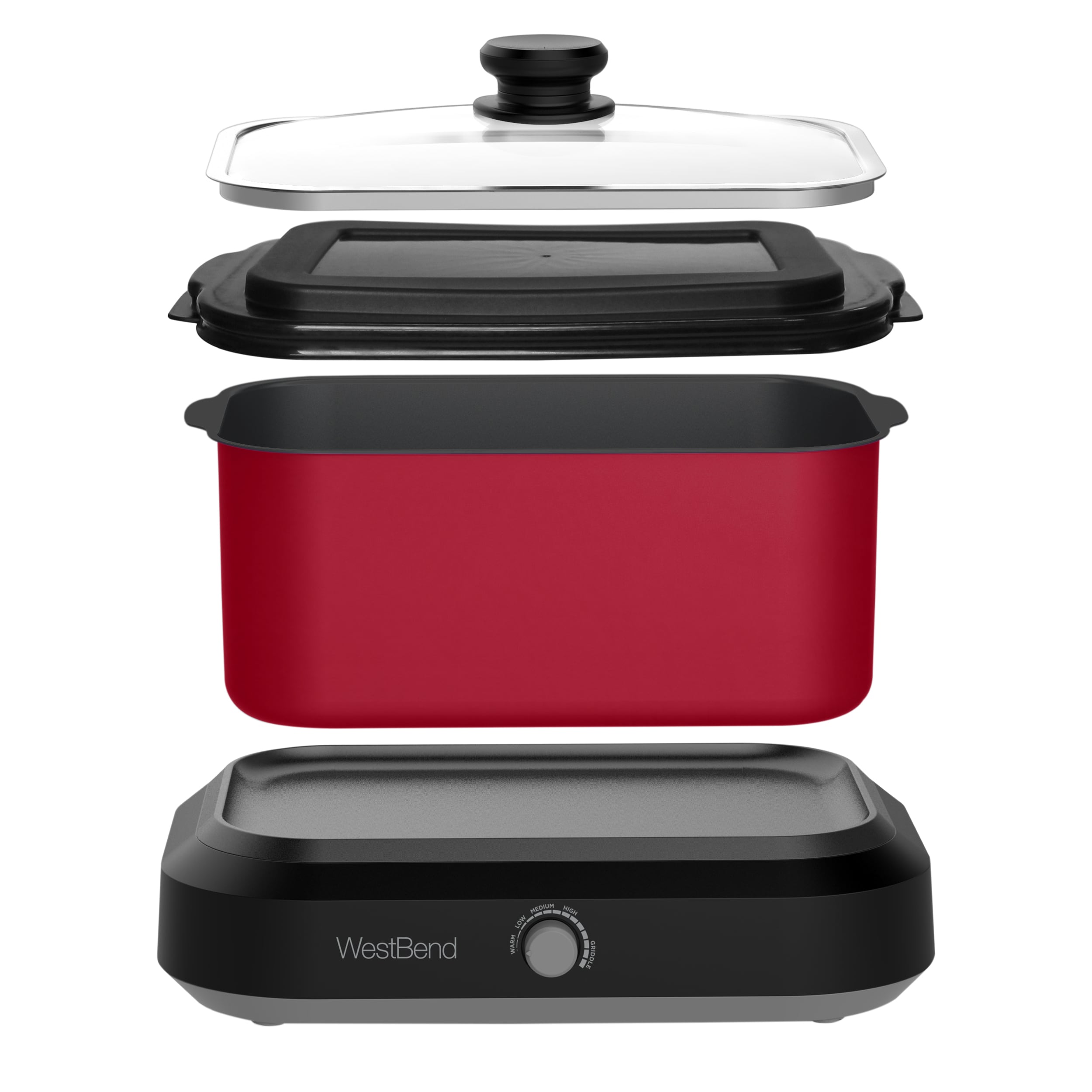 West Bend 6-Quart Red Rectangle Slow Cooker